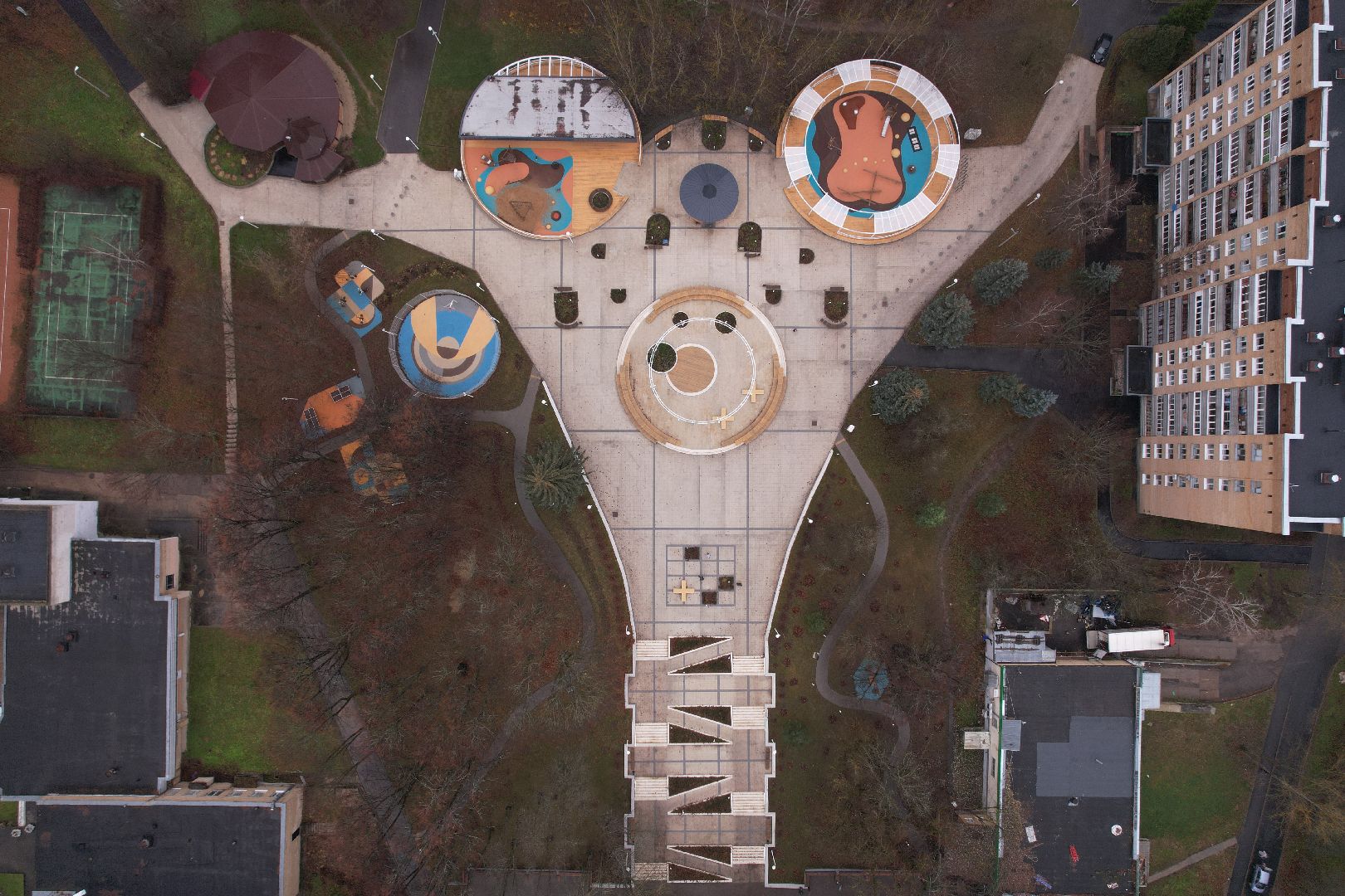 видео с коптера, благоустройство, пущино,