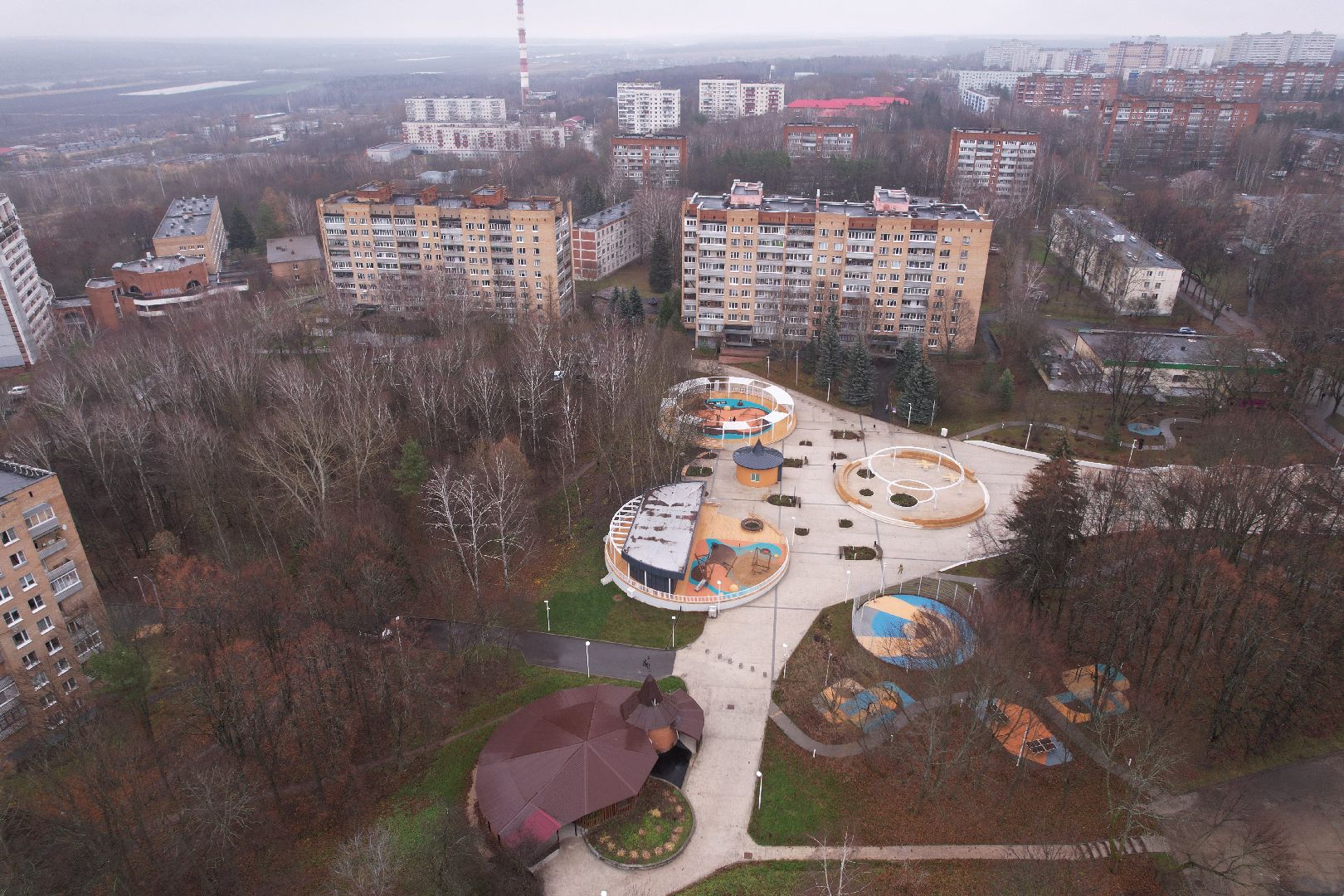 видео с коптера, благоустройство, пущино,