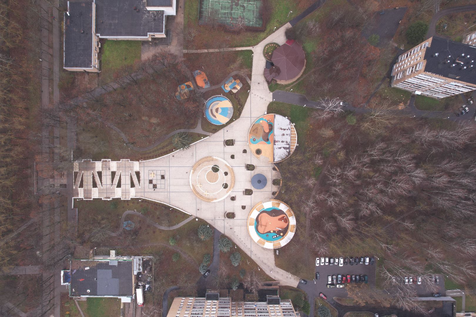 видео с коптера, благоустройство, пущино,