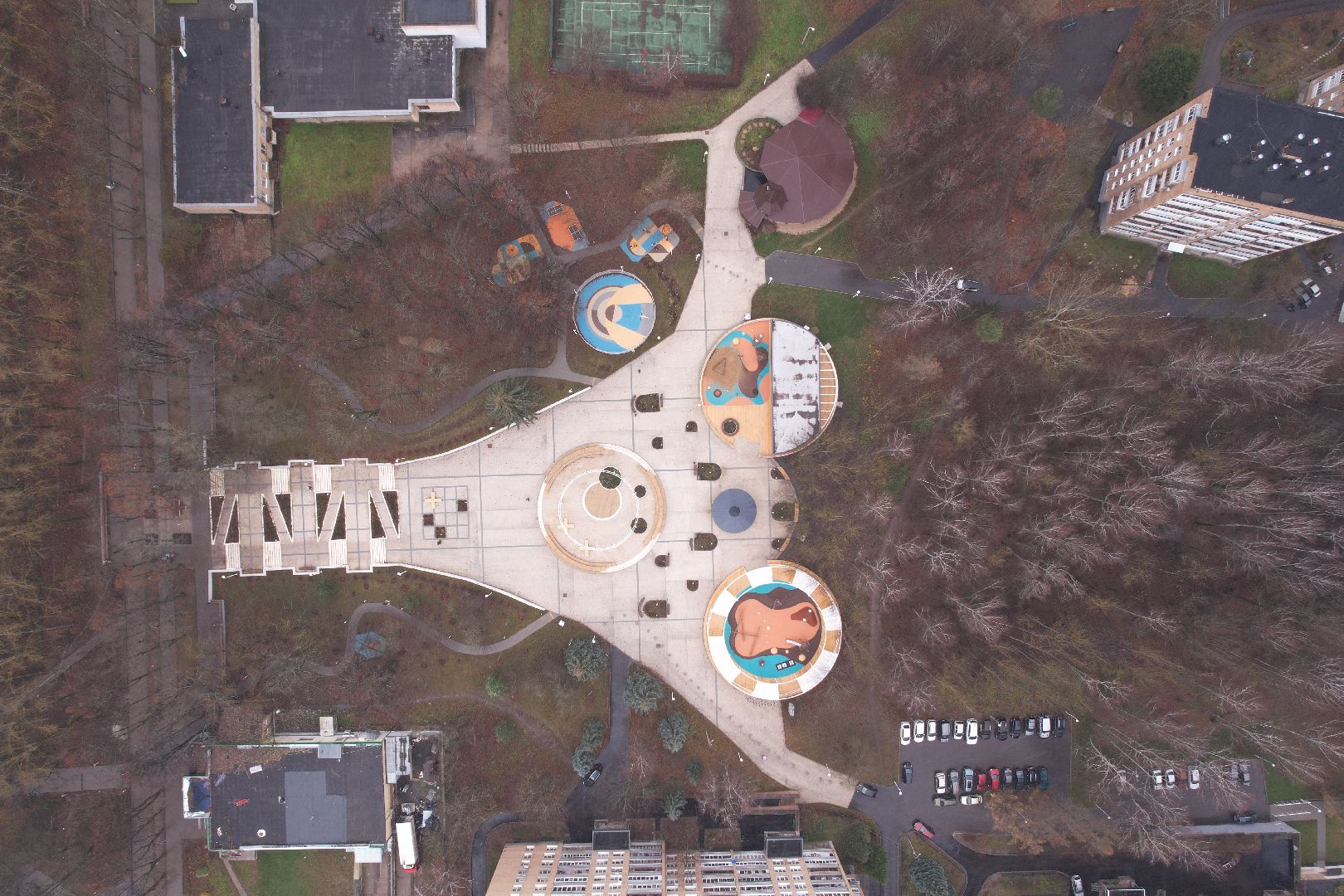 видео с коптера, благоустройство, пущино,