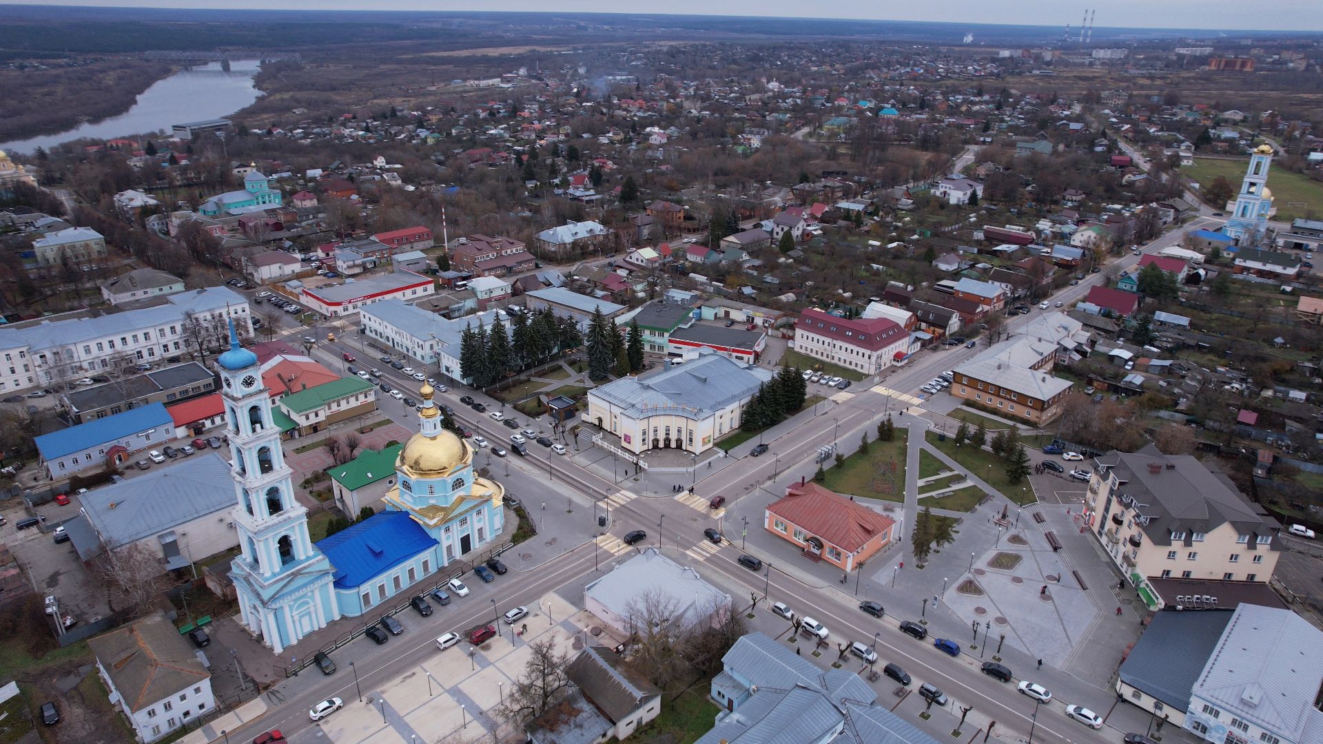 видео с коптера, кашира, благоустройство,