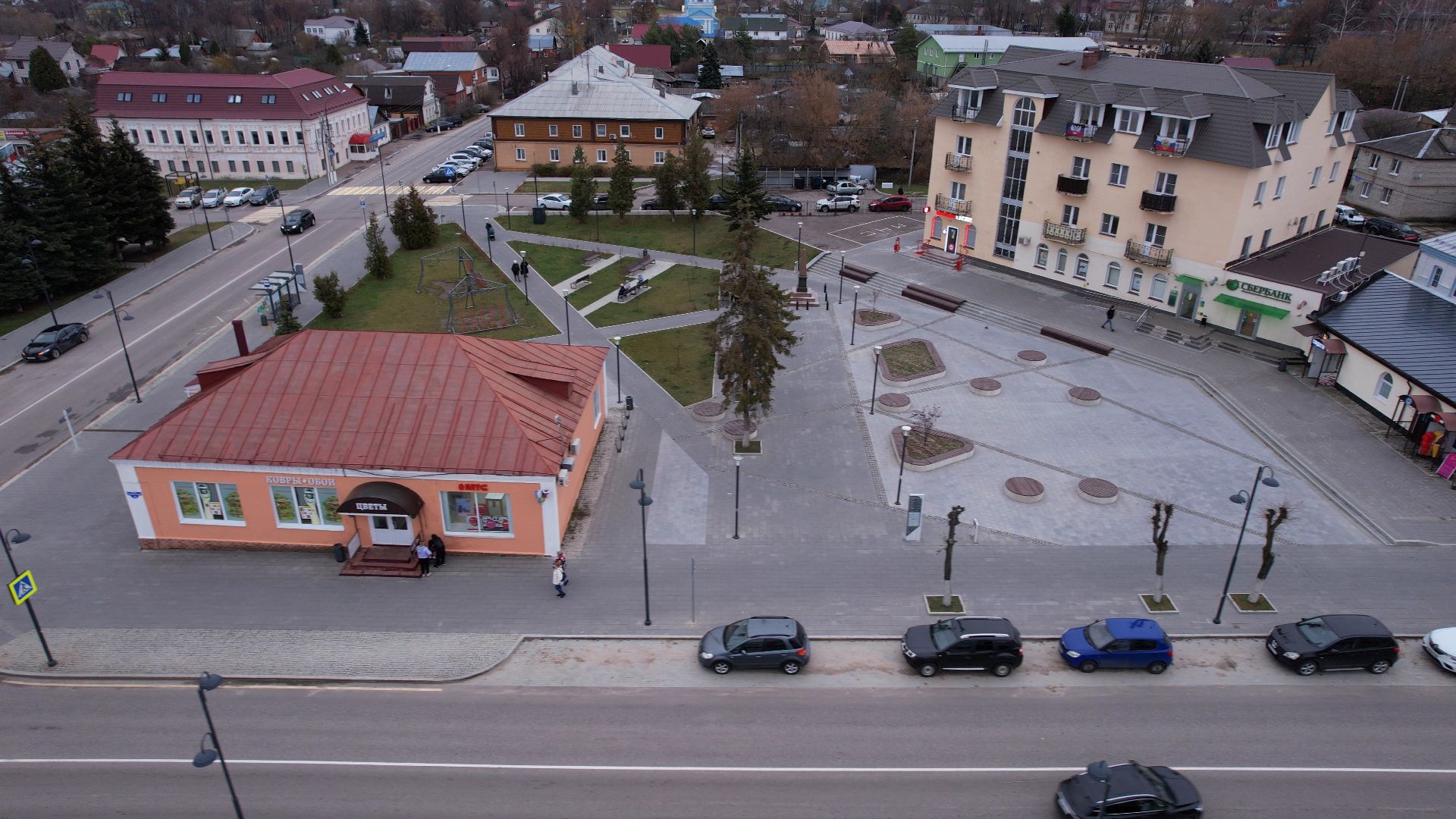 видео с коптера, кашира, благоустройство,