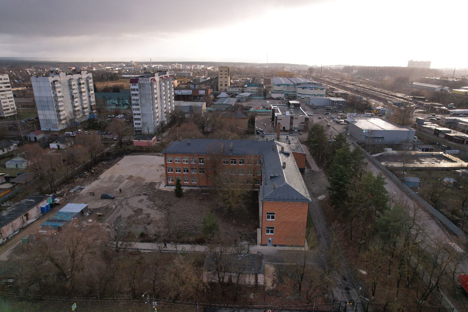 видео с коптера, школа, серпухов,