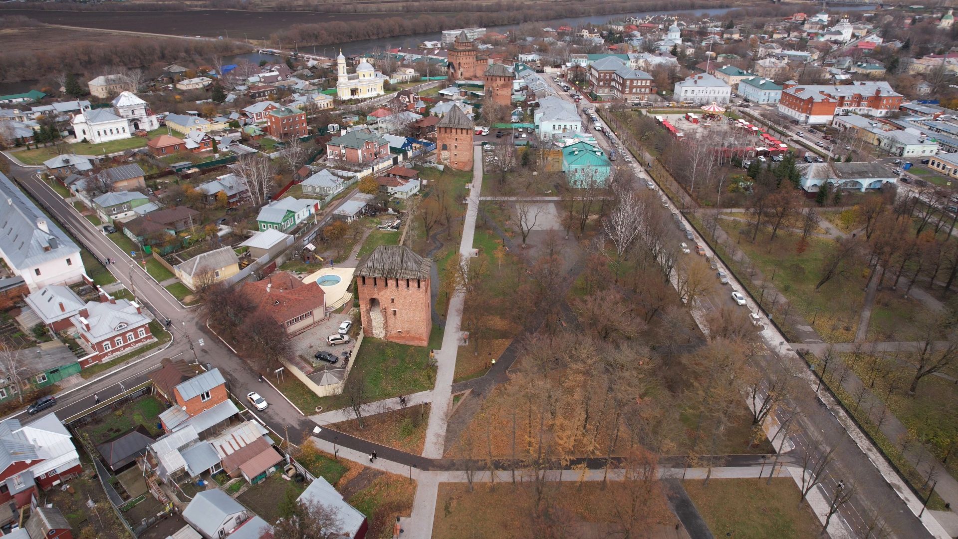 видео с коптера, Коломна, благоустройство, туризм,
