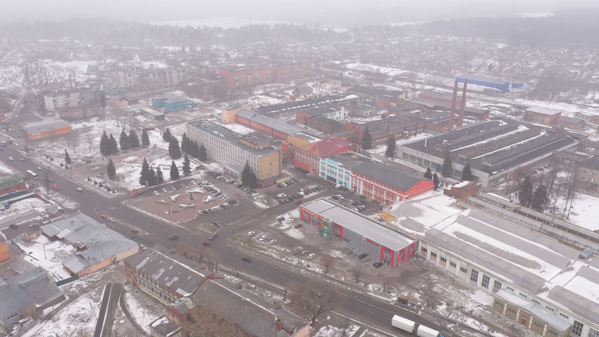 видео с коптера, ликино-дулево, промышленность,