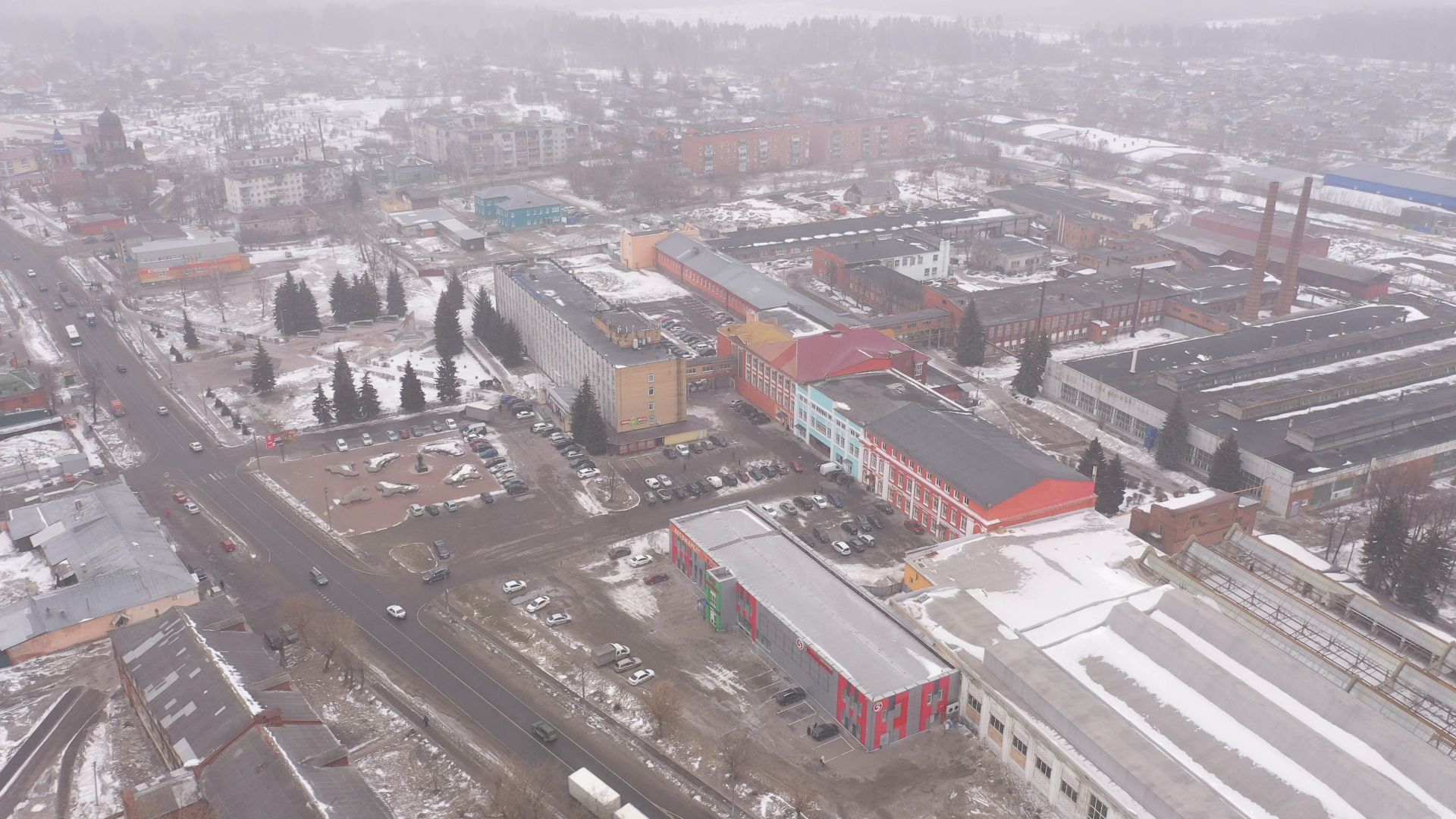 видео с коптера, ликино-дулево, промышленность,