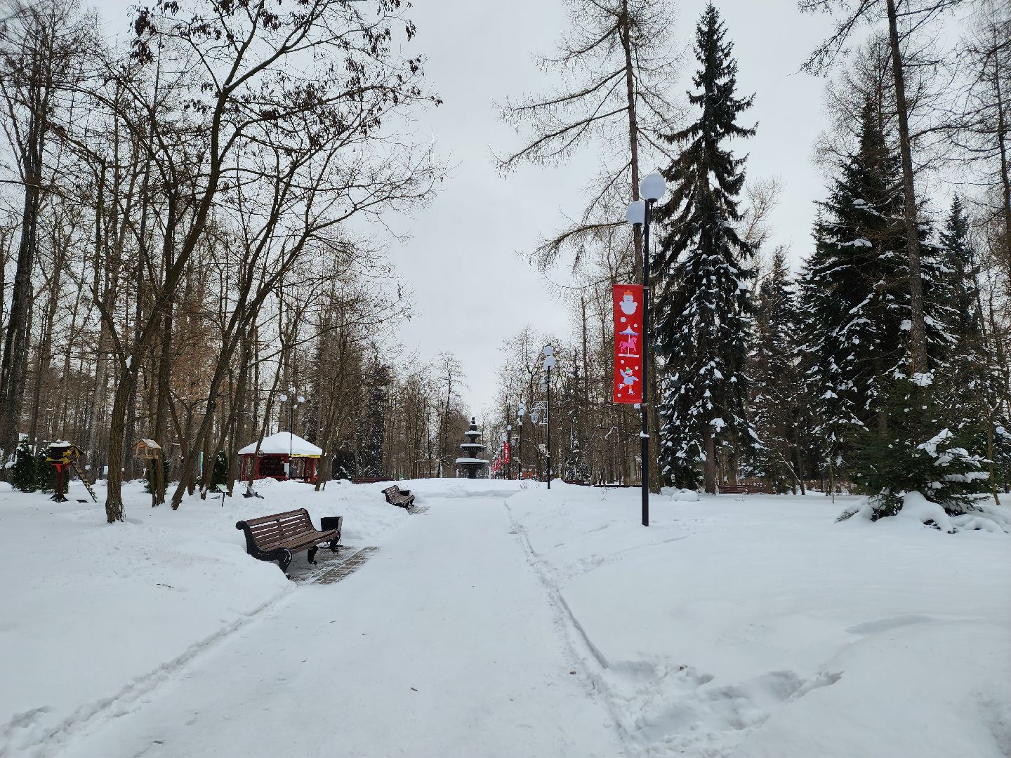 воскресенск, зима в подмосковье, новый год, парки подмосковья, кривякино, москворецкий,