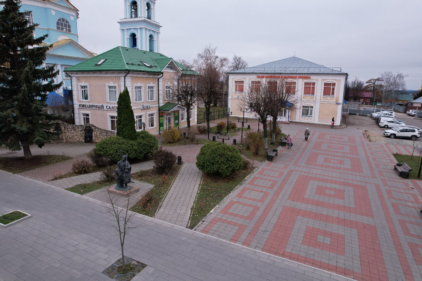 Кашира, видео с коптера, памятник, благоустройство,
