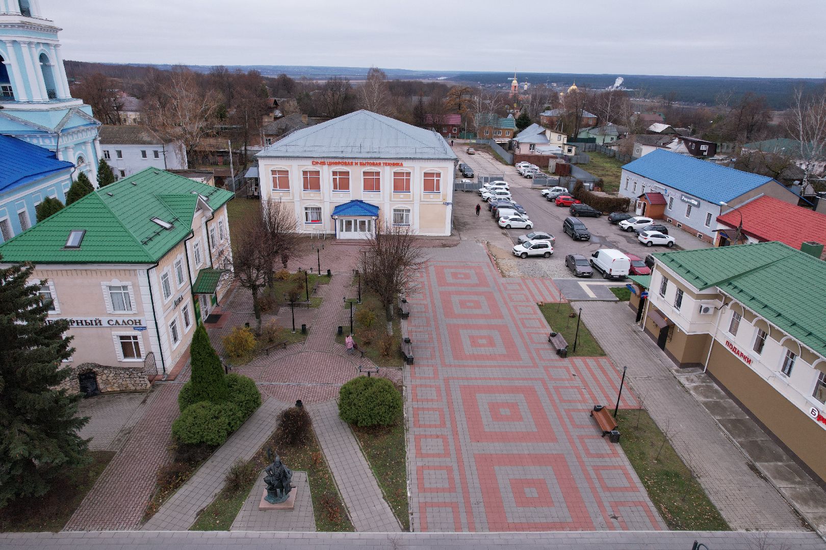Кашира, видео с коптера, памятник, благоустройство,