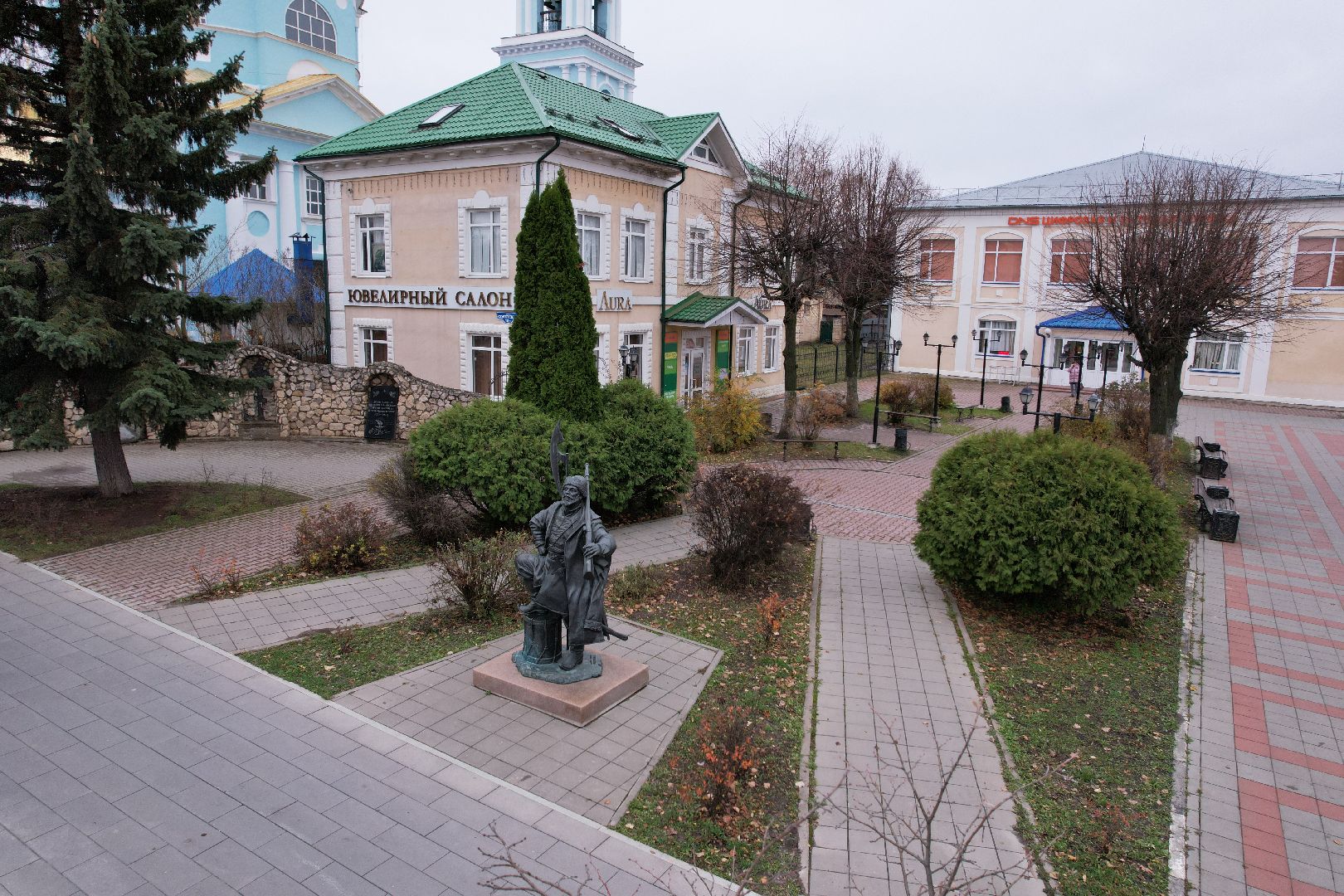 Кашира, видео с коптера, памятник, благоустройство,