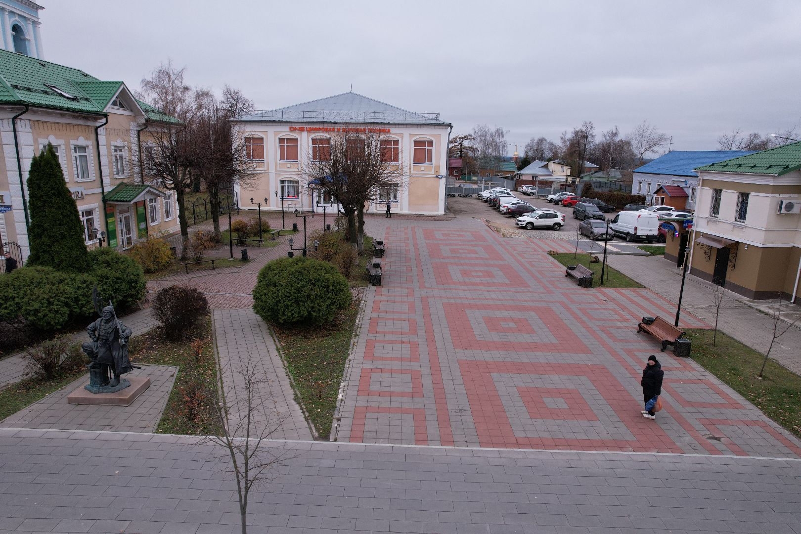 Кашира, видео с коптера, памятник, благоустройство,