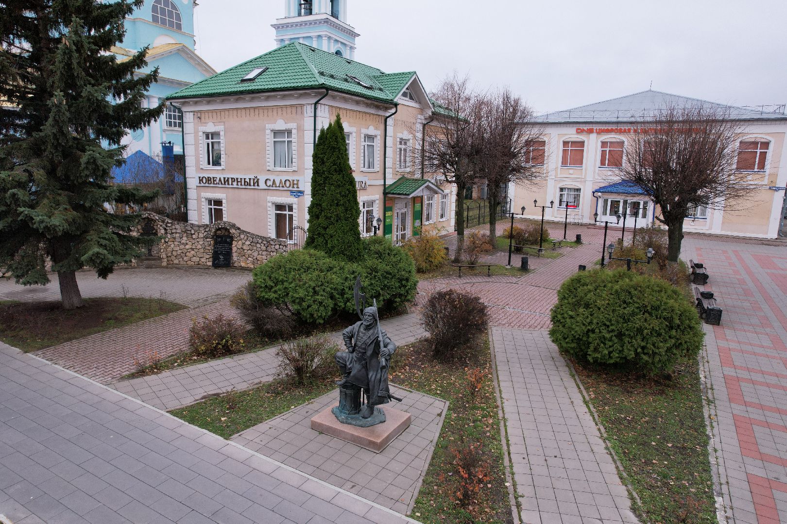 Кашира, видео с коптера, памятник, благоустройство,