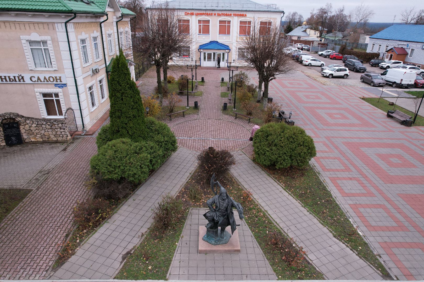 Кашира, видео с коптера, памятник, благоустройство,