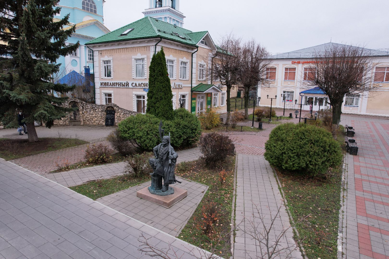 Кашира, видео с коптера, памятник, благоустройство,