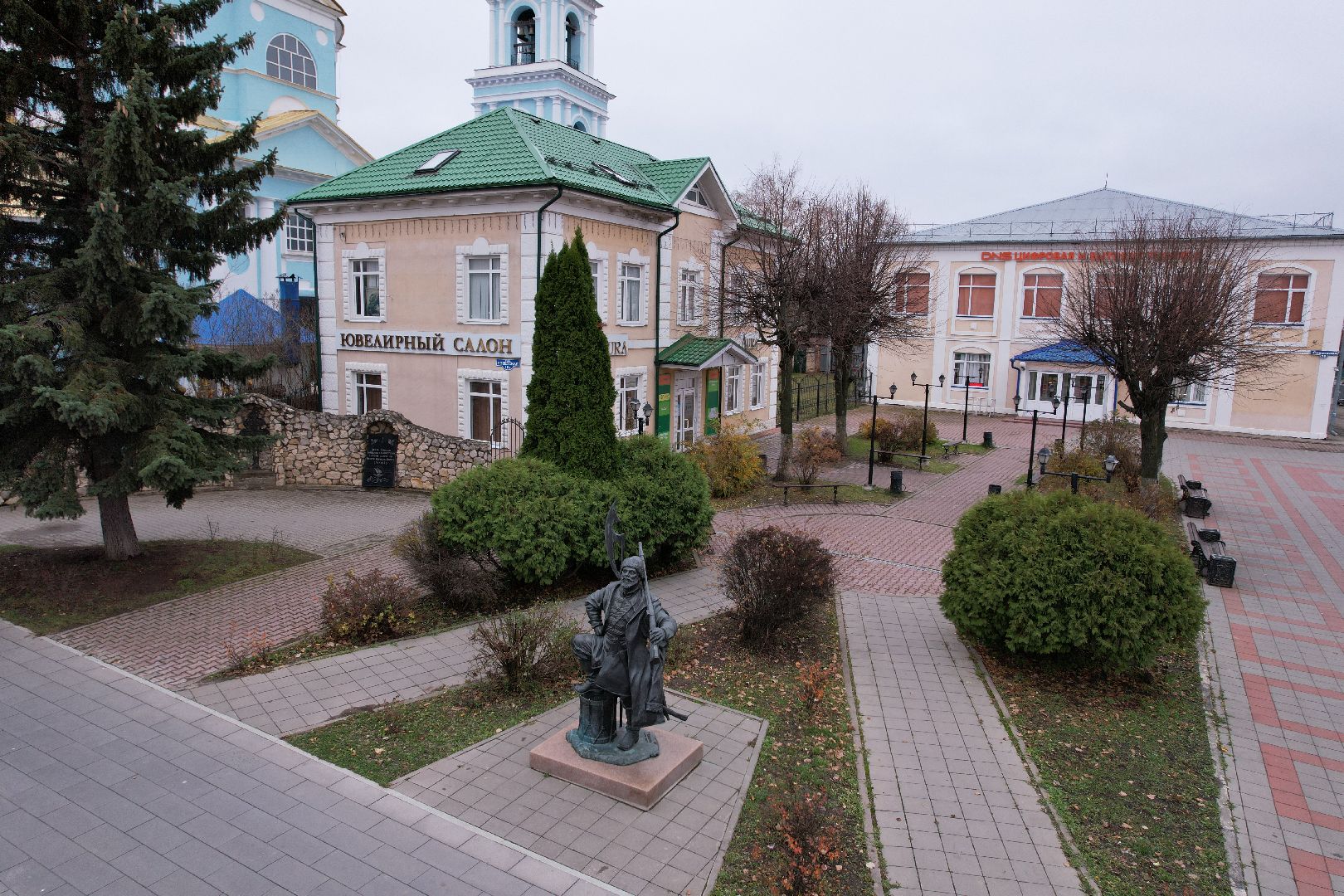 Кашира, видео с коптера, памятник, благоустройство,