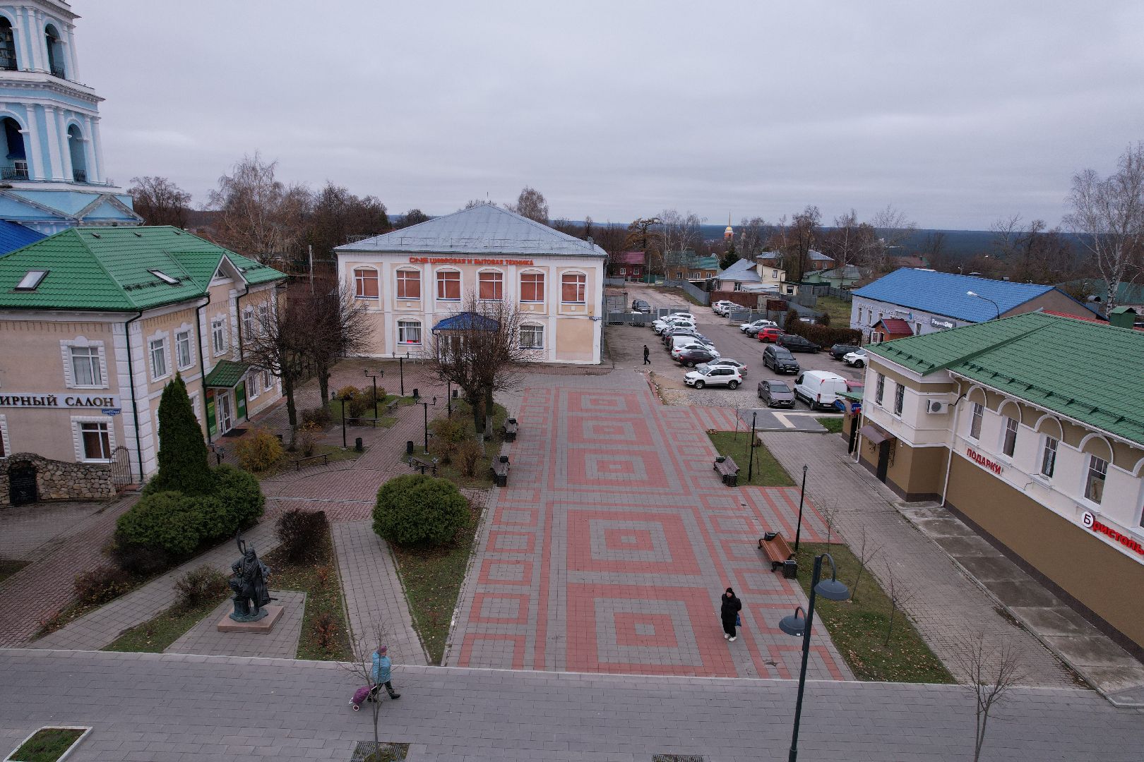 Кашира, видео с коптера, памятник, благоустройство,