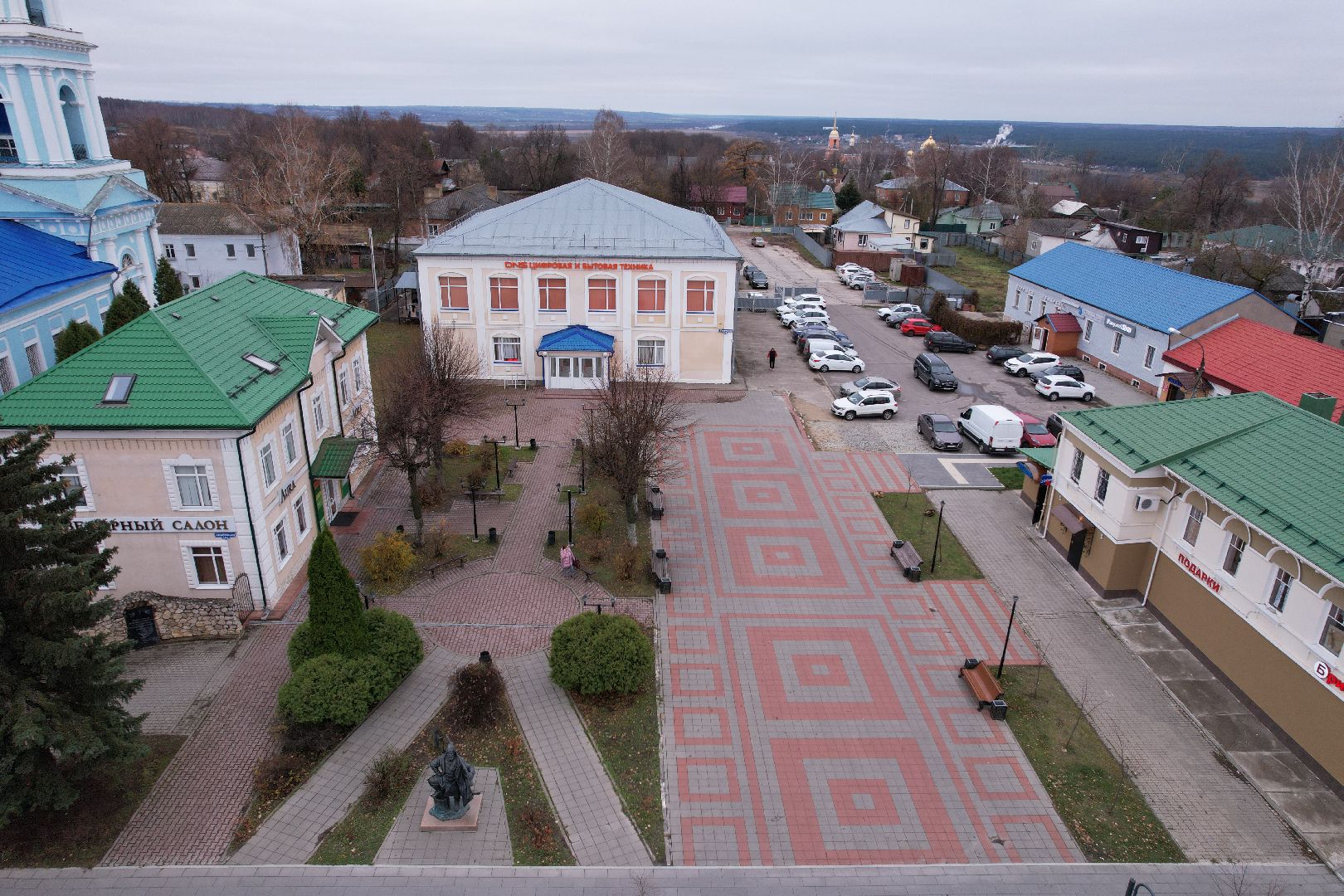 Кашира, видео с коптера, памятник, благоустройство,