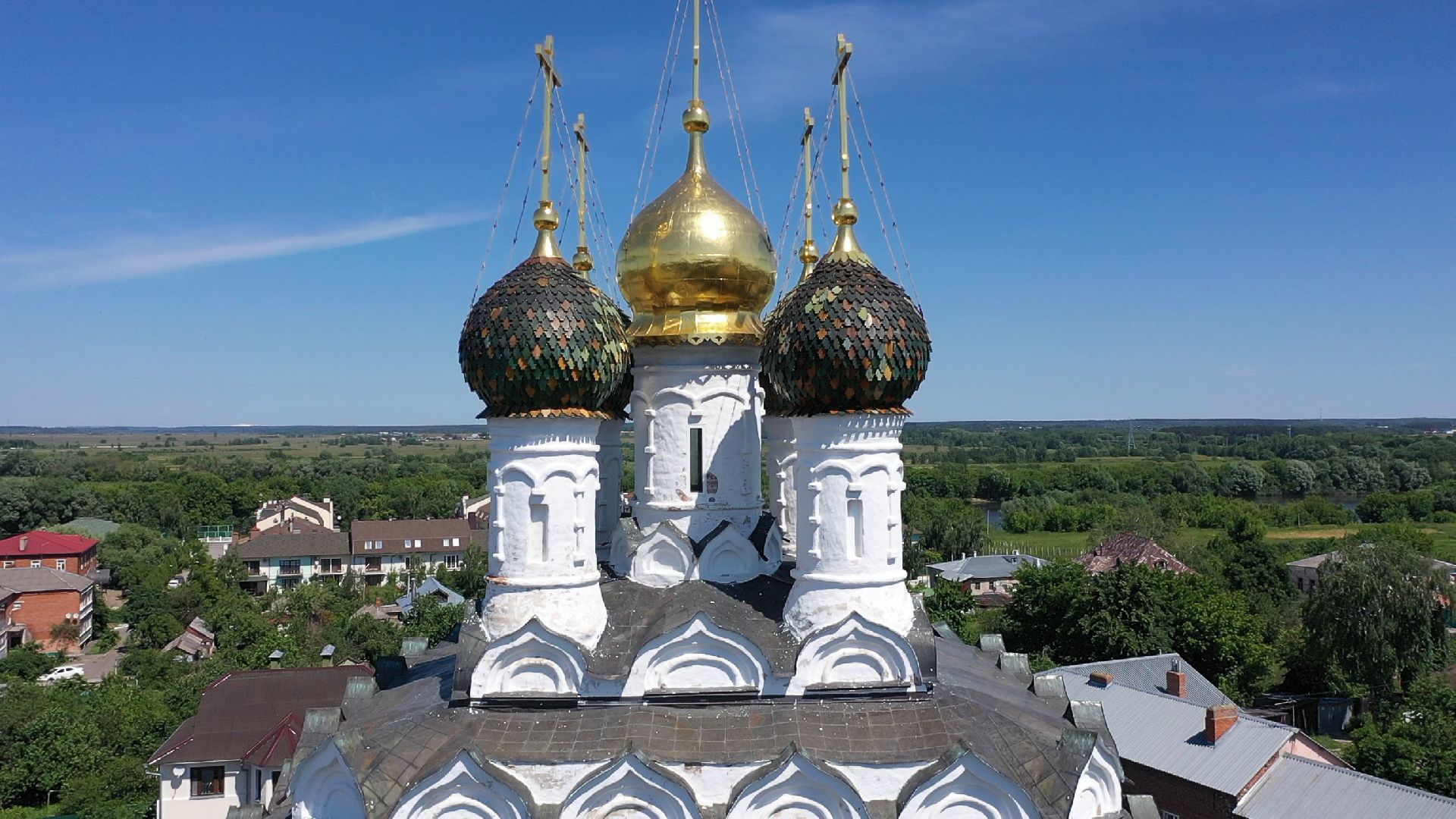 Коломна, видео с коптера, архитектура,