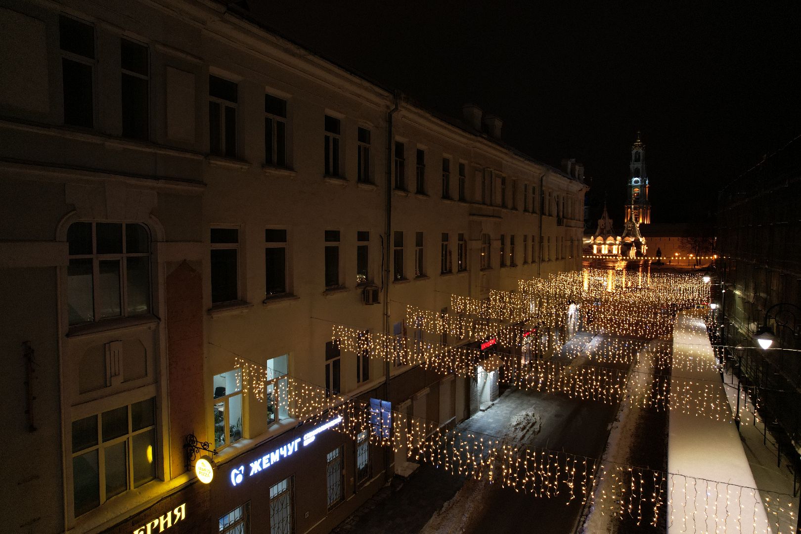 видео с коптера, сергиев посад, города, благоустройство, зима в подмосковье,