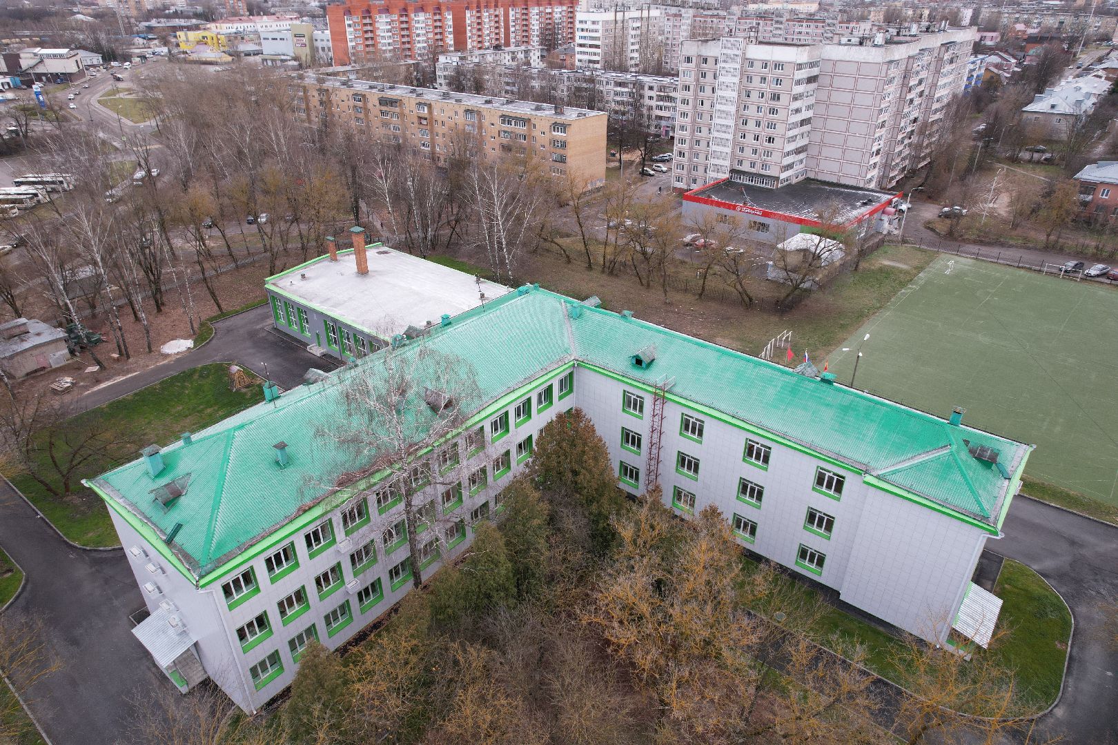 серпухов, школа, ремонт, видео с коптера,