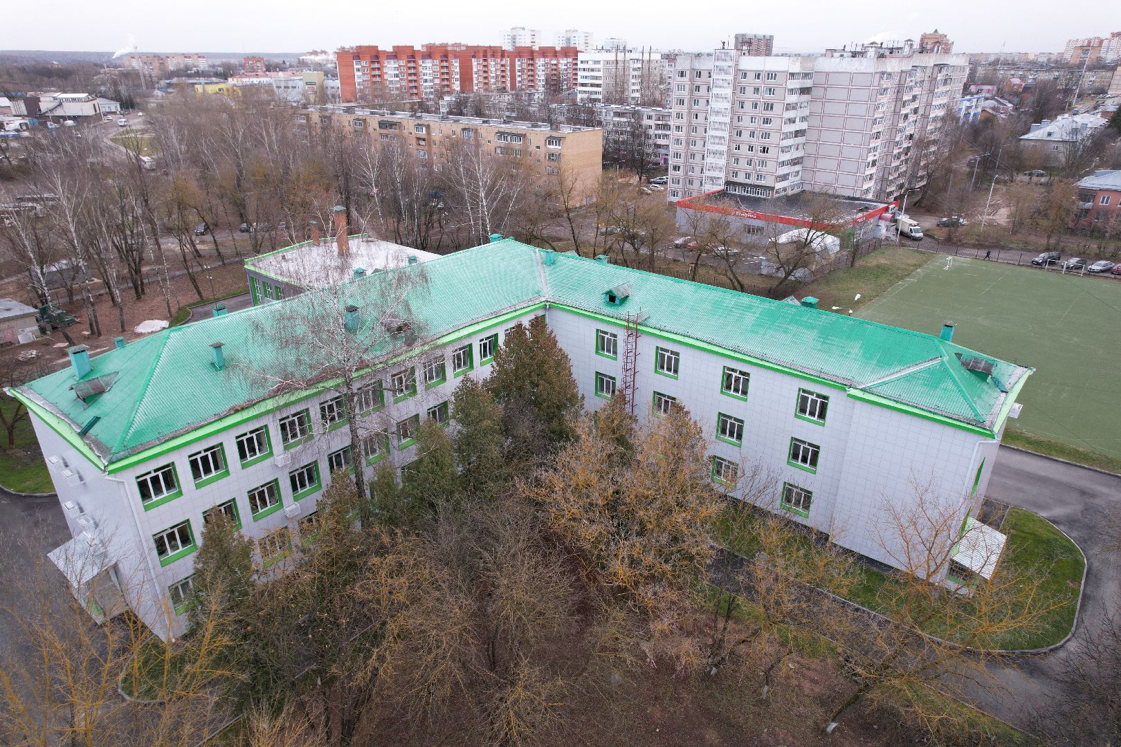 серпухов, школа, ремонт, видео с коптера,