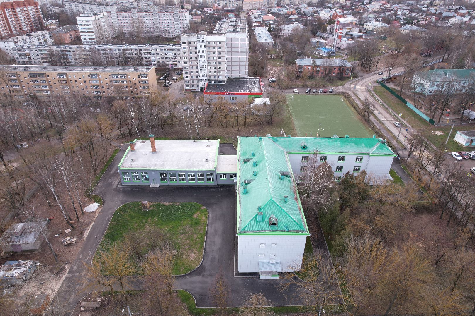 серпухов, школа, ремонт, видео с коптера,