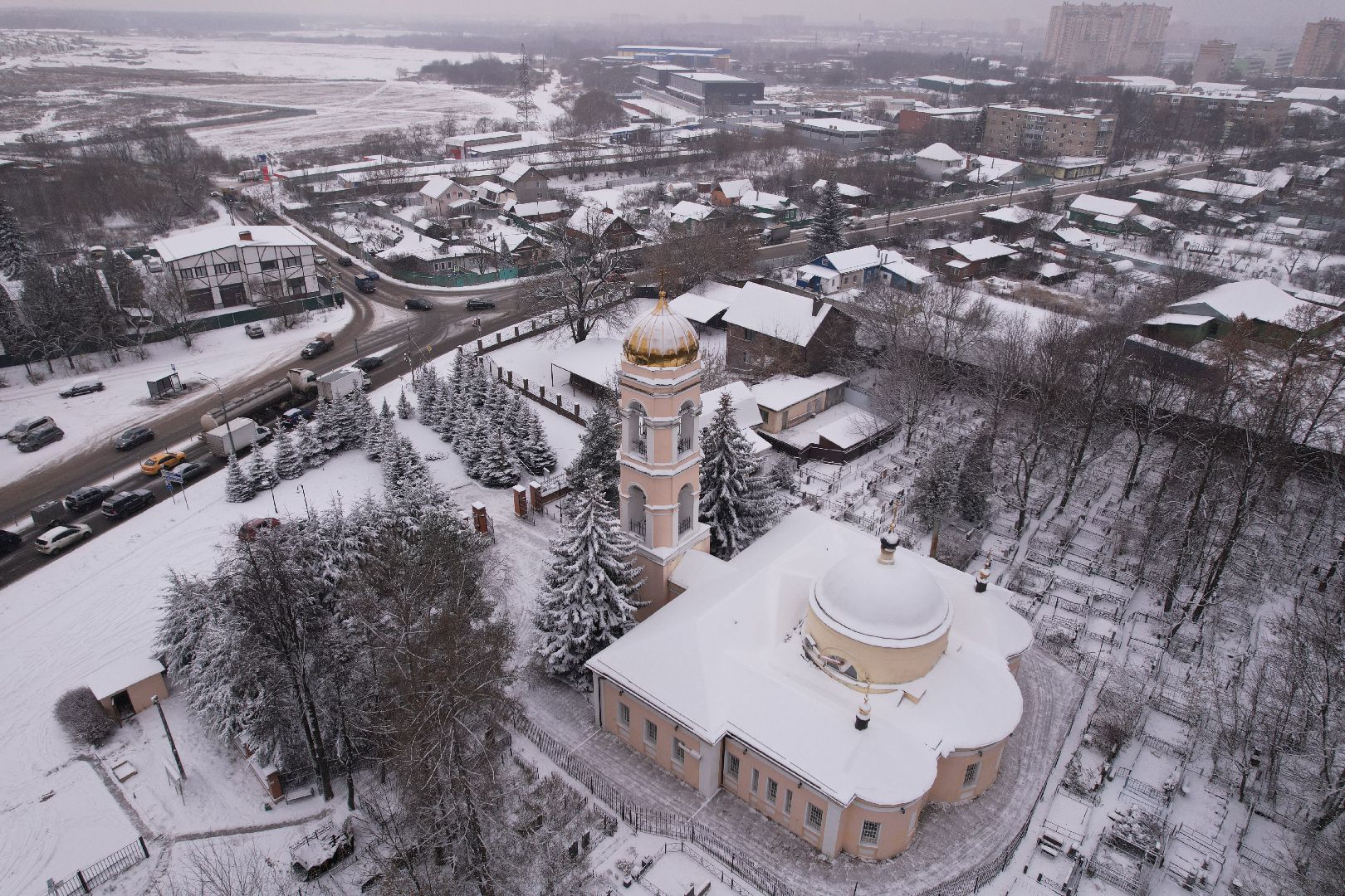 щёлково, храм, культура, видео с коптера,