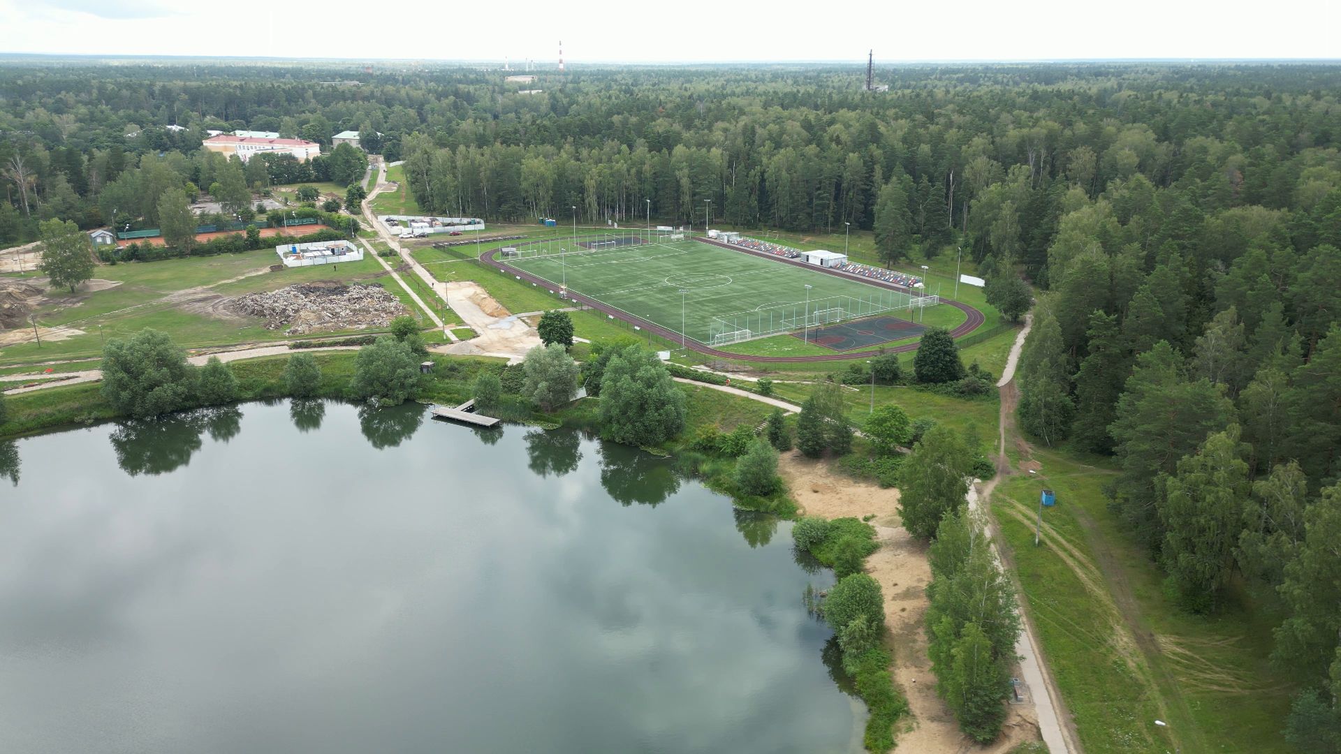 видео с коптера, спорт, черноголовка, благоустройство, строительство,
