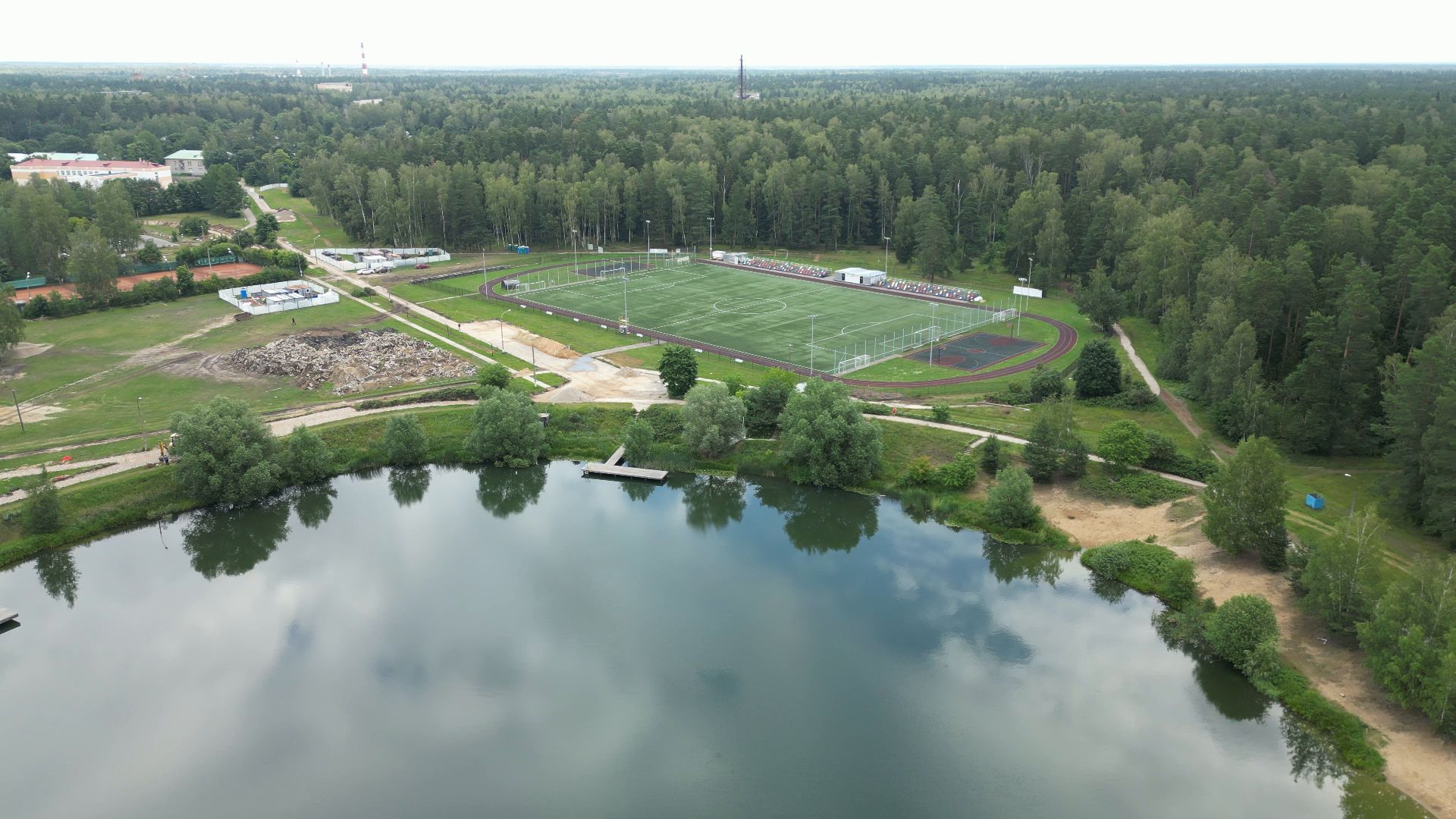 видео с коптера, спорт, черноголовка, благоустройство, строительство,