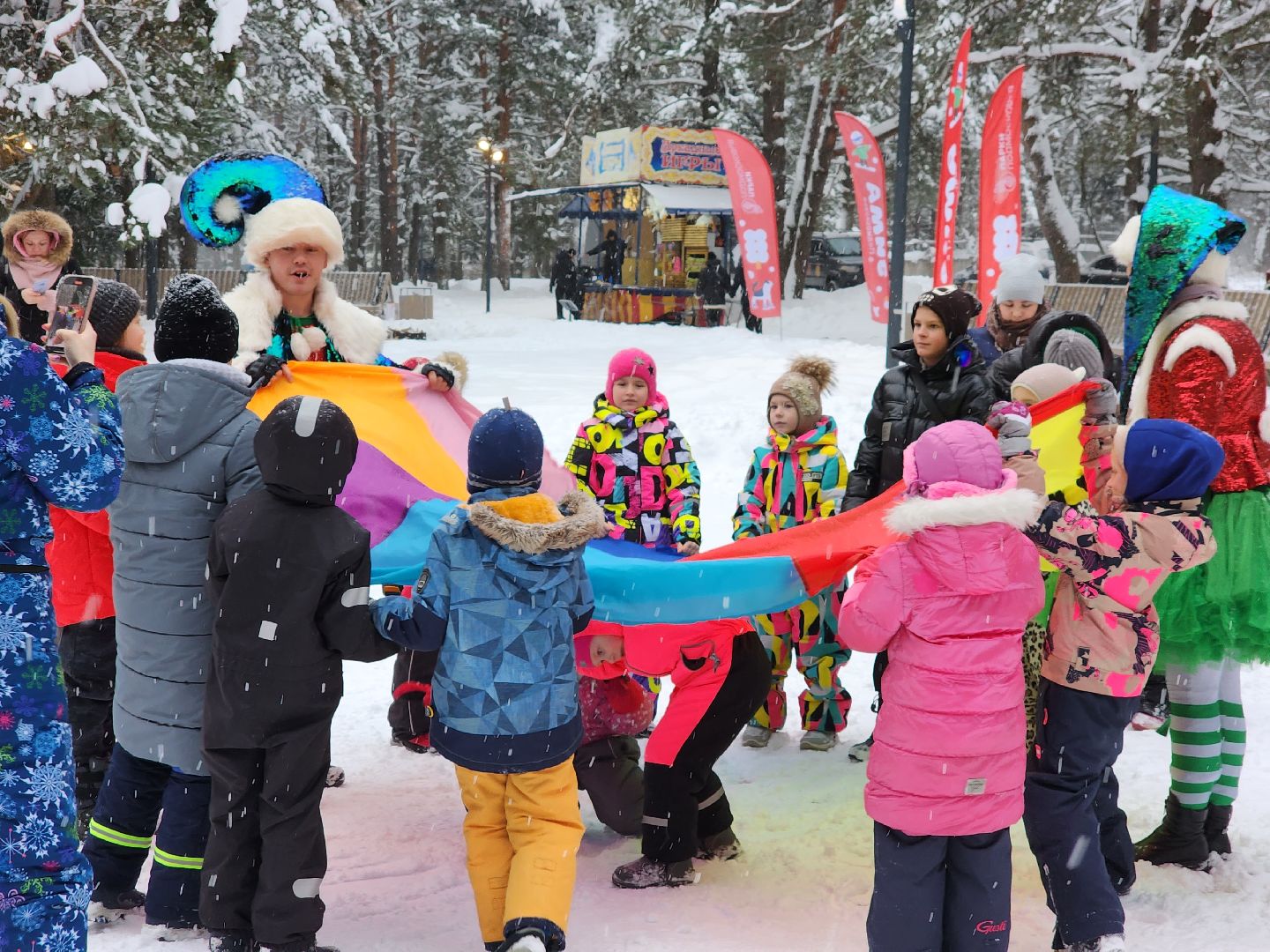 Лес, Парк, Лыжи, лыжная трасса, соревнования, зажжение елки,