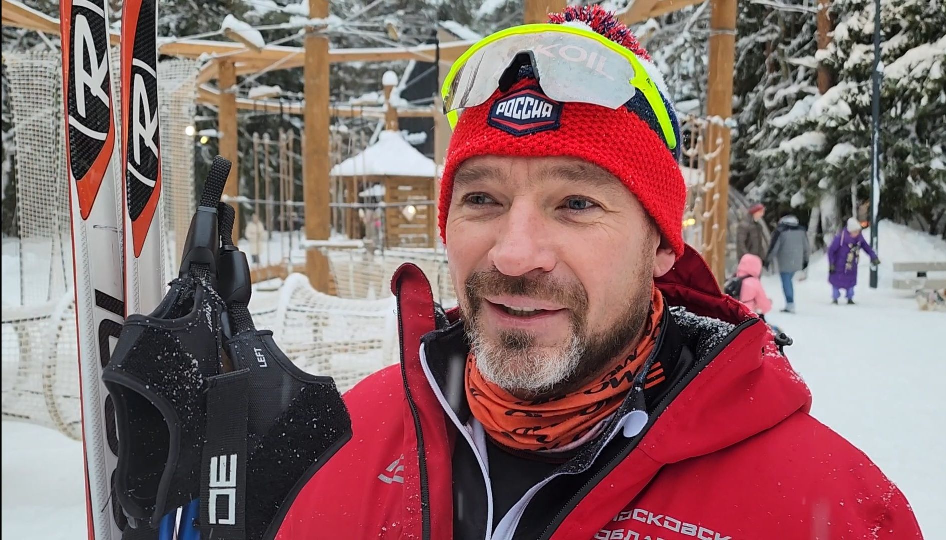 Лес, Парк, Лыжи, лыжная трасса, соревнования, зажжение елки,