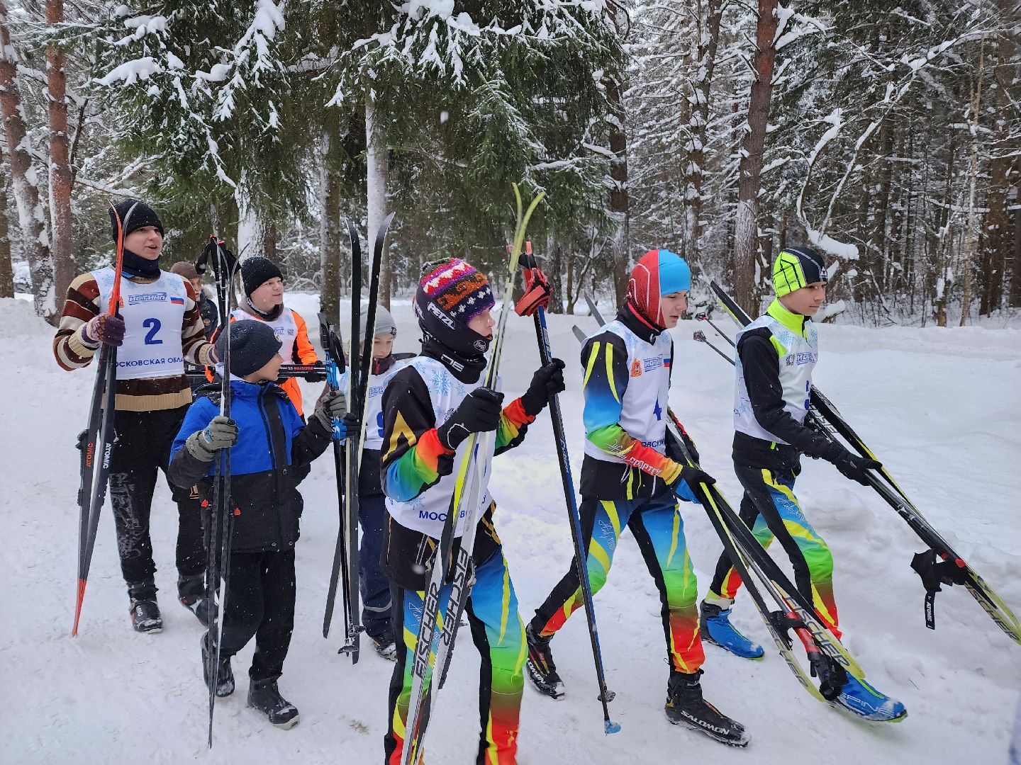 Лес, Парк, Лыжи, лыжная трасса, соревнования, зажжение елки,