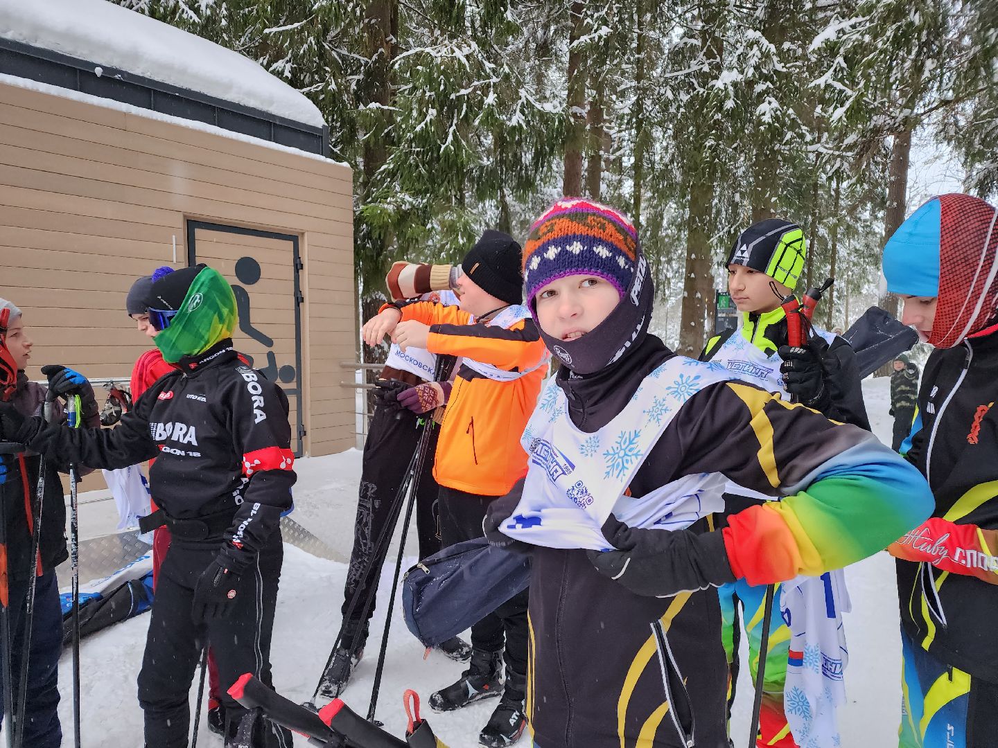 Лес, Парк, Лыжи, лыжная трасса, соревнования, зажжение елки,