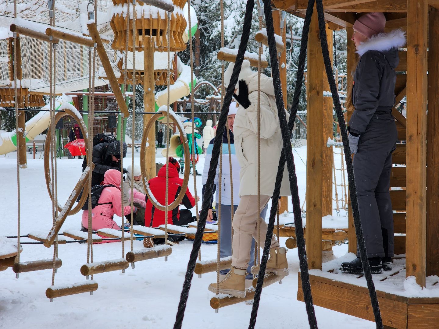 Лес, Парк, Лыжи, лыжная трасса, соревнования, зажжение елки,