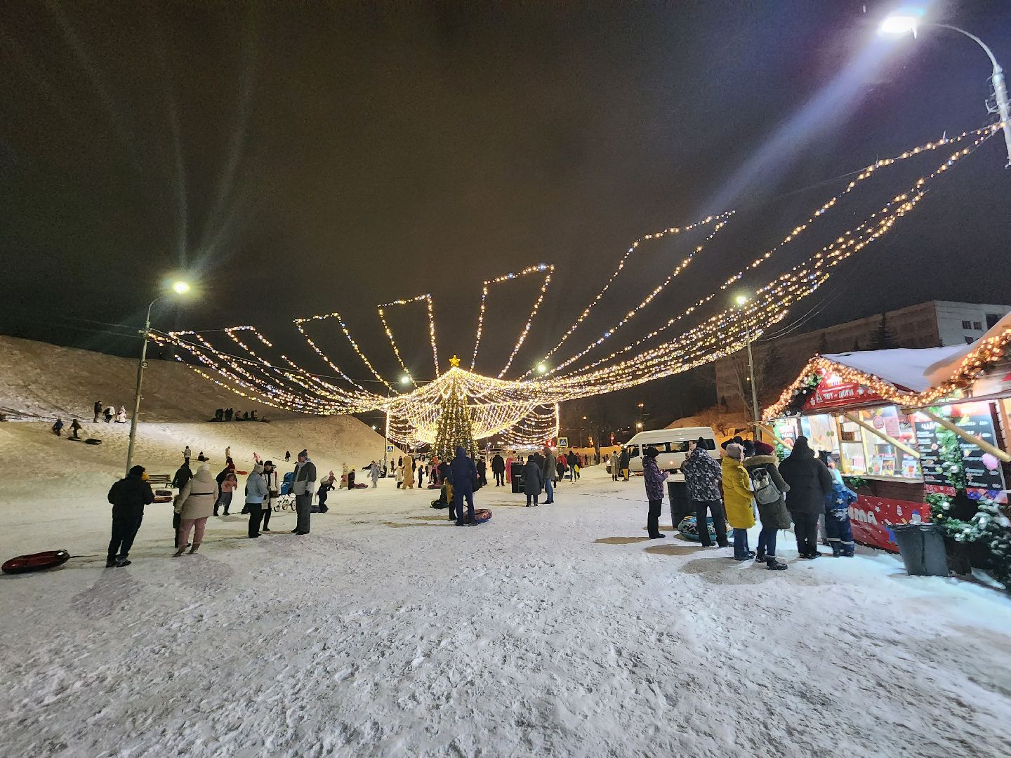 Серпухов, Подмосковье, зима в подмосковье, соборная гора, зажжение огней,