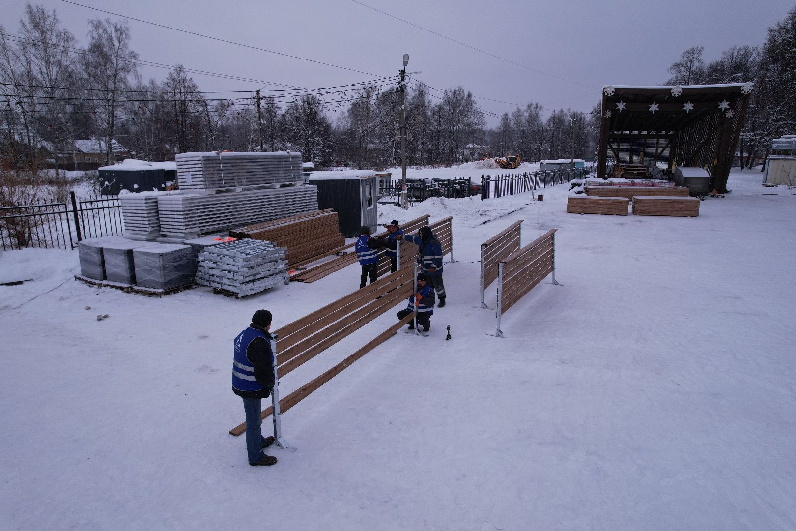 видео с коптера, сергиев посад, каток, благоустройство,