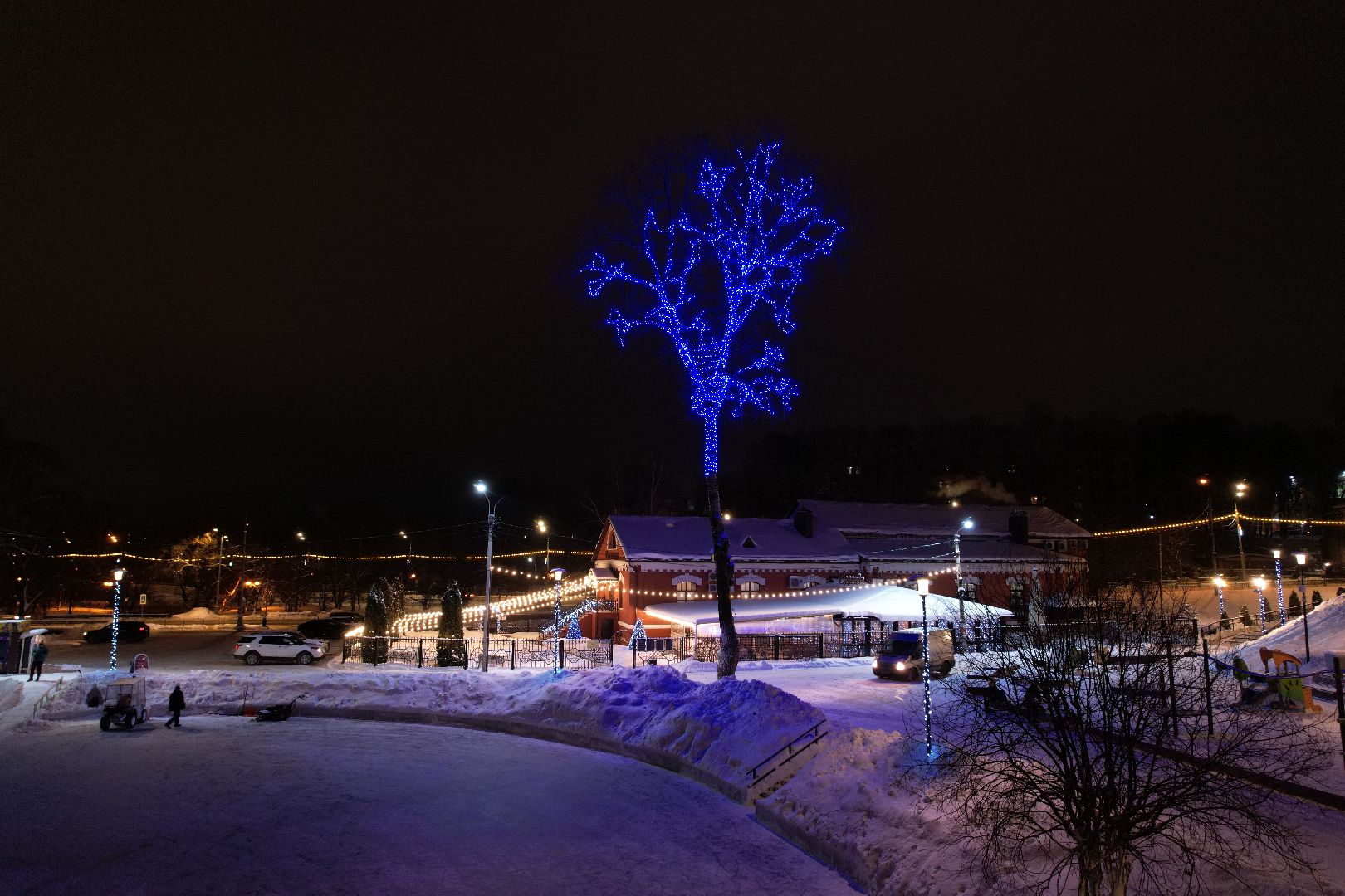 видео с коптера, сергиев посад, зима, благоустройство,