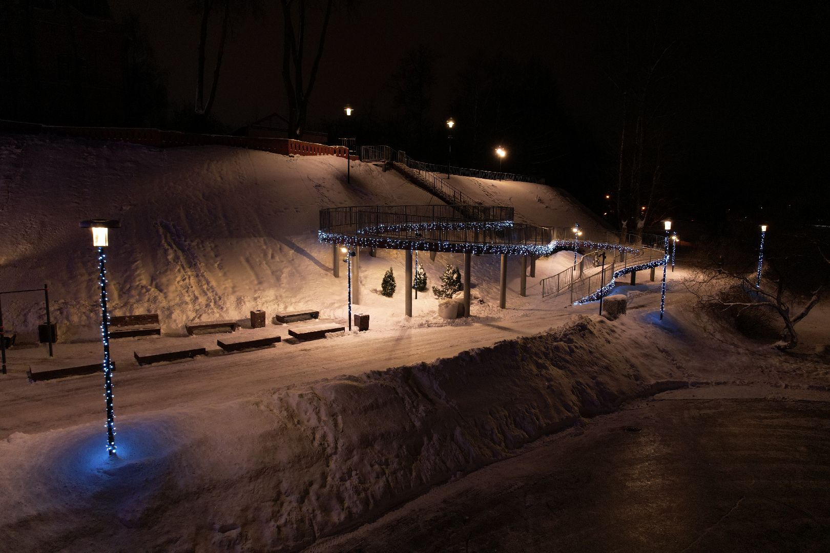 видео с коптера, сергиев посад, зима, благоустройство,
