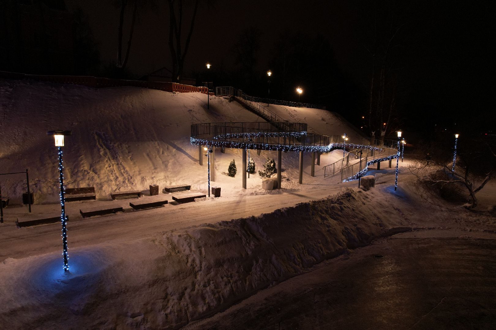 видео с коптера, сергиев посад, зима, благоустройство,