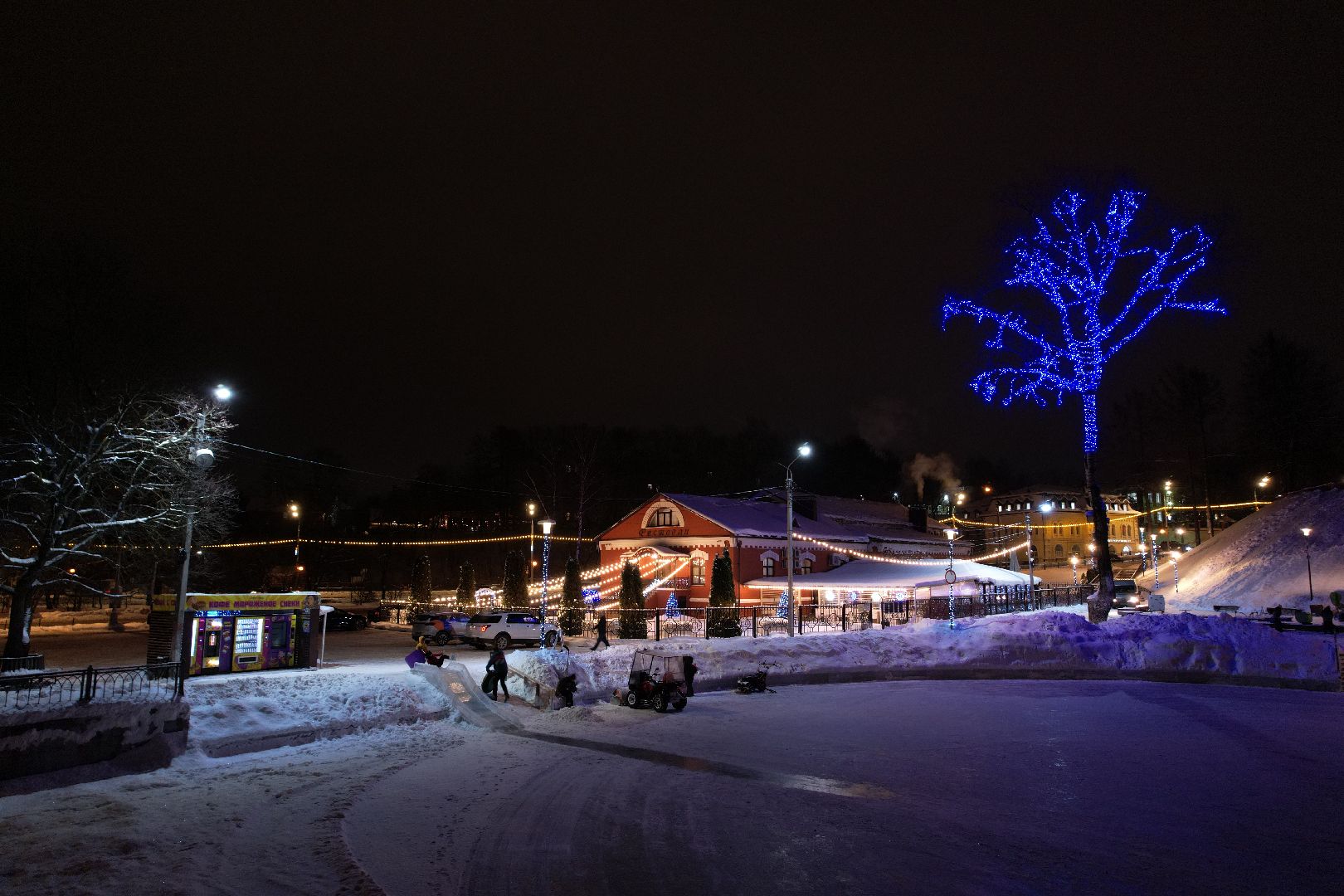 видео с коптера, сергиев посад, зима, благоустройство,