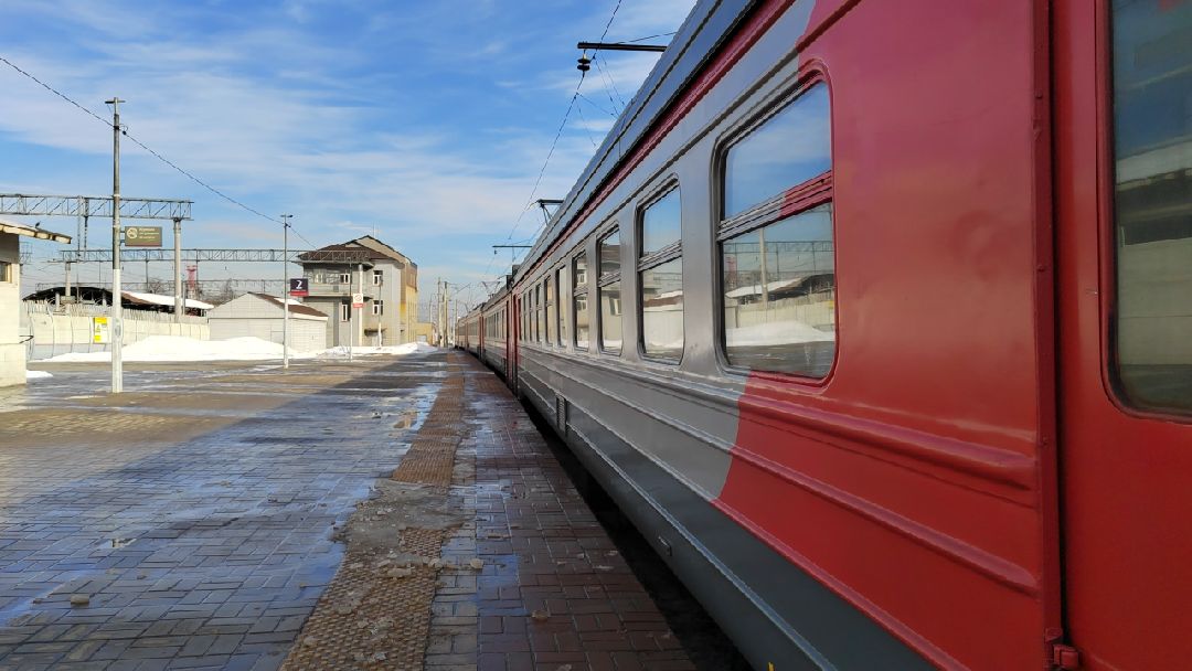 Пушкино, Пушкинский округ, Пушкинский, РЖД, жд станция, транспорт, Весна в Подмосковье, электропоезд