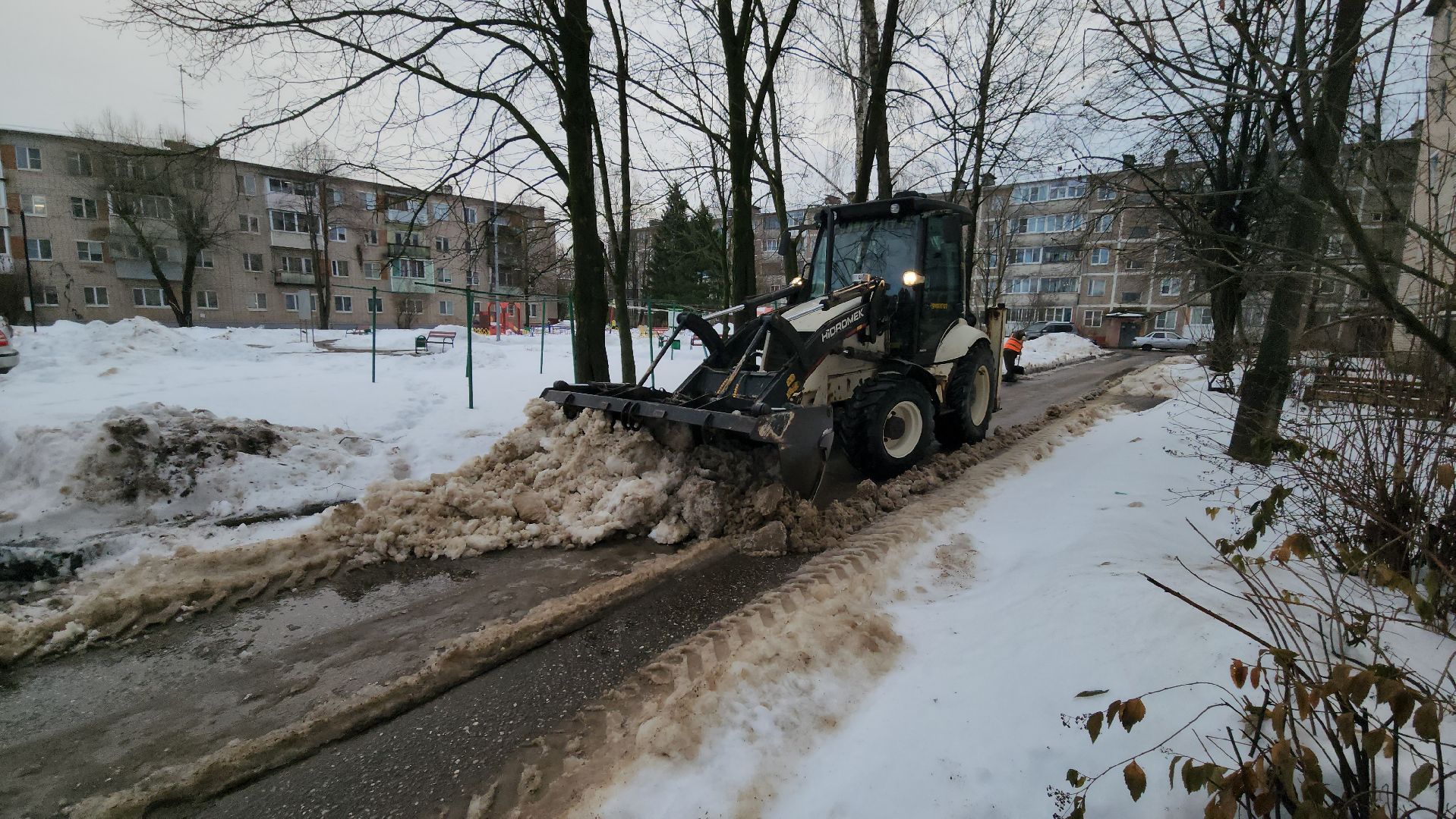 коммунальная техника, коммунальные служба, снегопад ваня, руза, рузский городской округ, московская область, подмосковье,