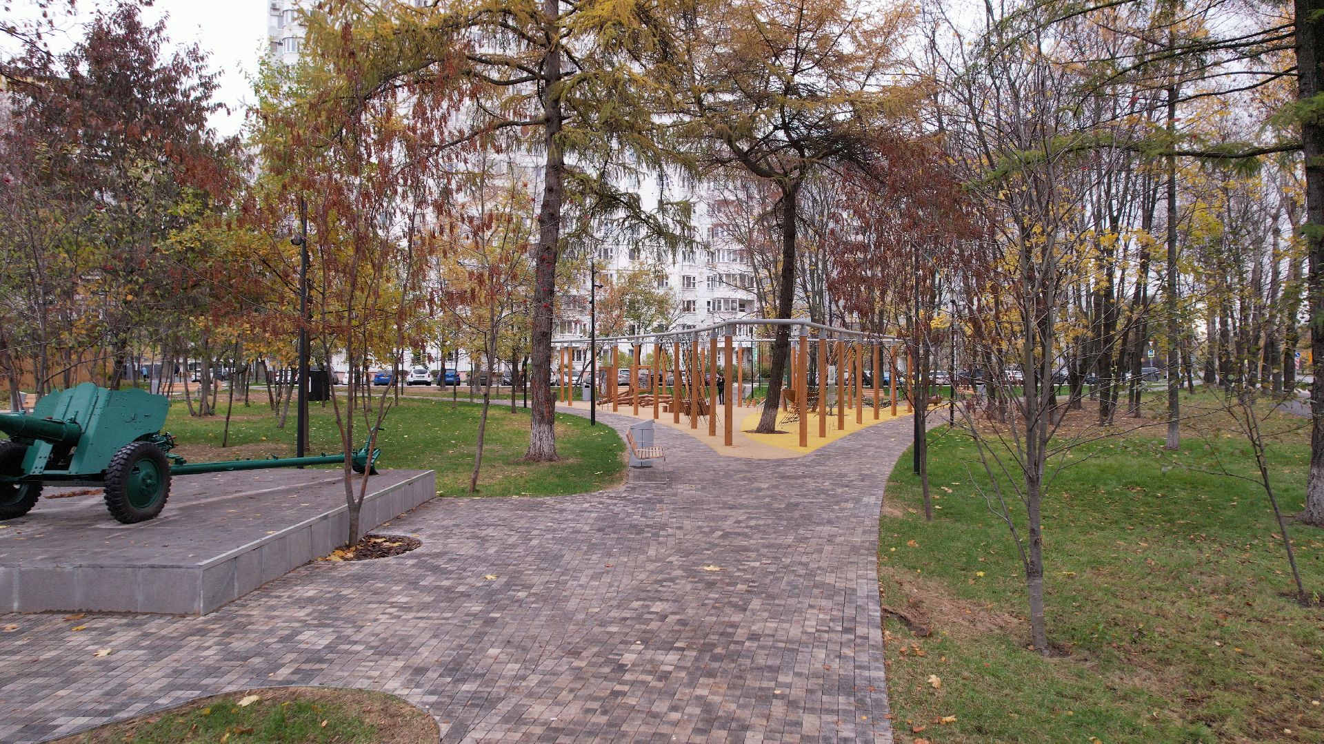 видео с коптера, сквер, котельники,