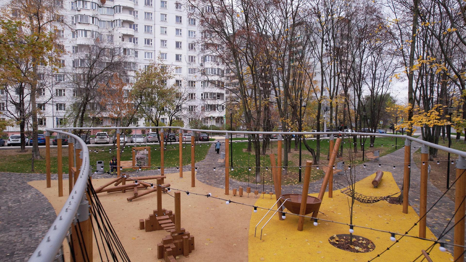 видео с коптера, сквер, котельники,