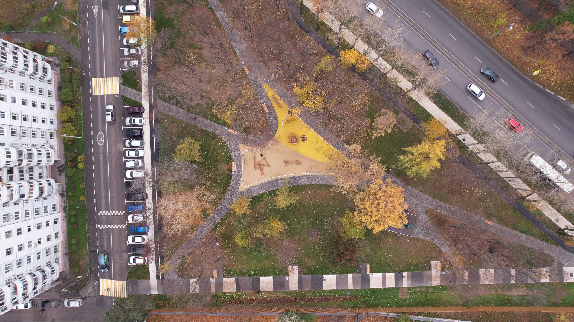 видео с коптера, сквер, котельники,