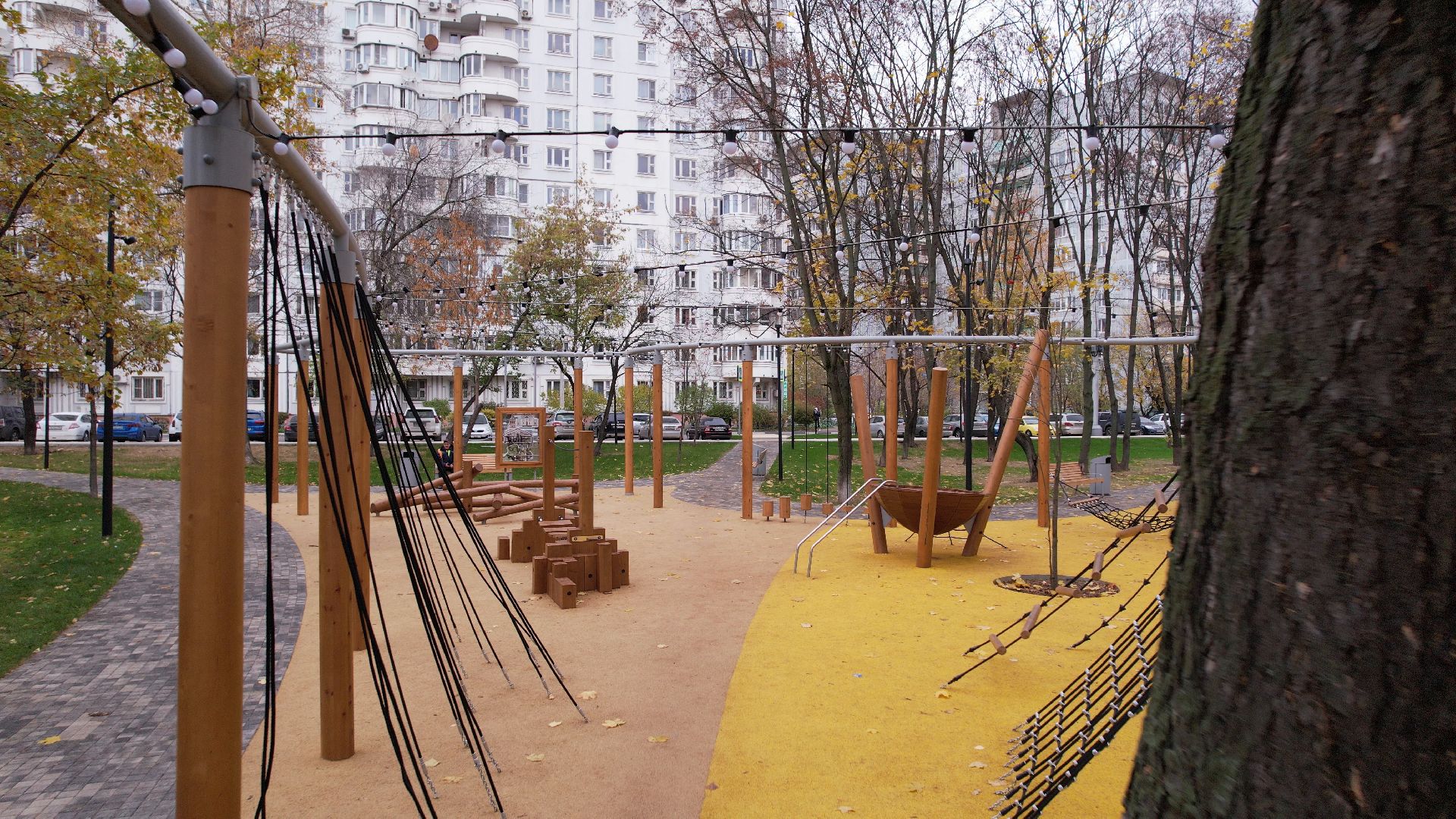 видео с коптера, сквер, котельники,