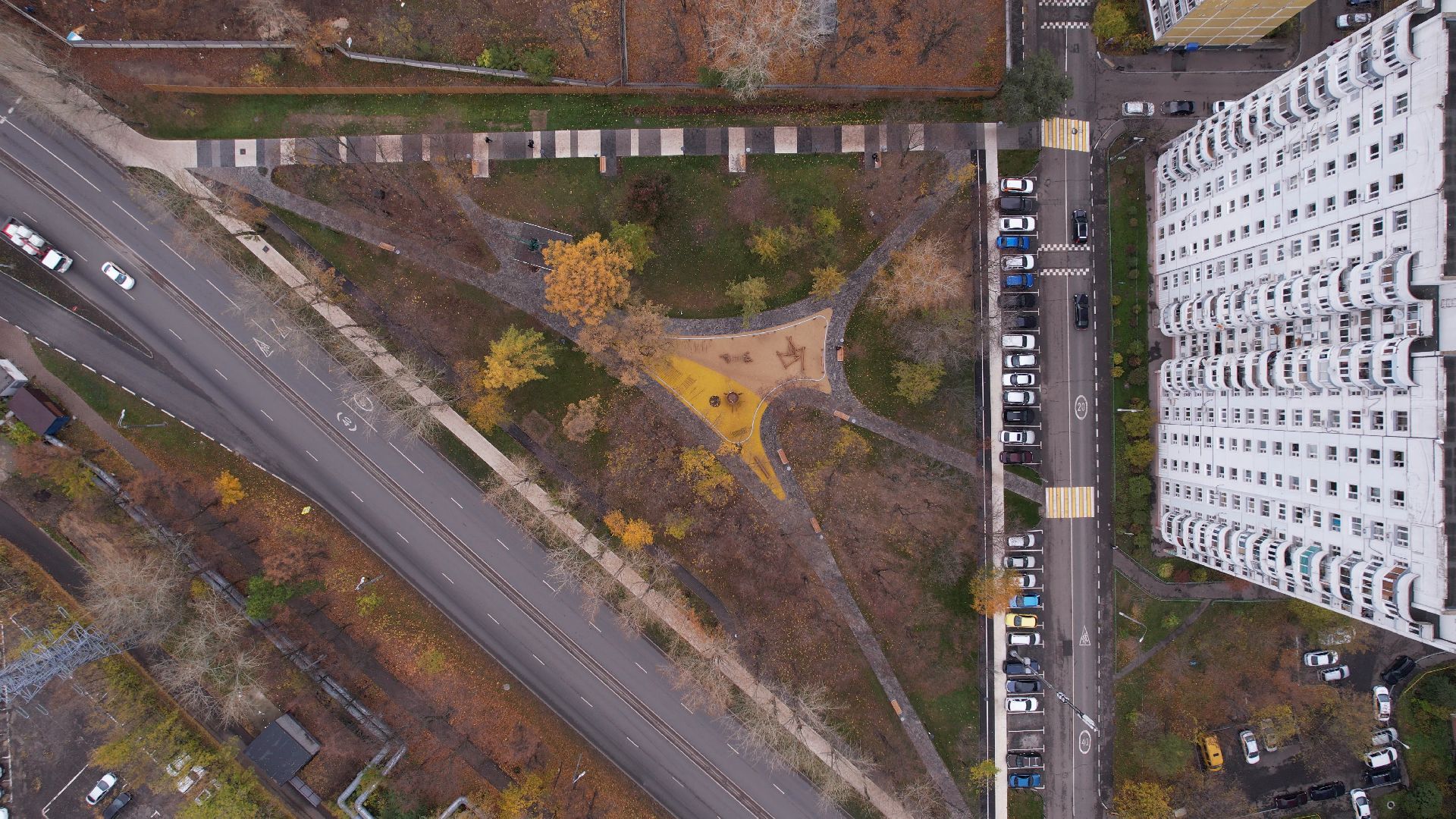 видео с коптера, сквер, котельники,