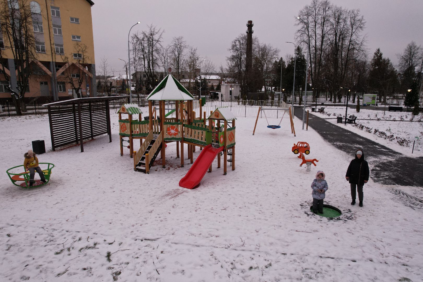 видео с коптера, ногинск, парк,