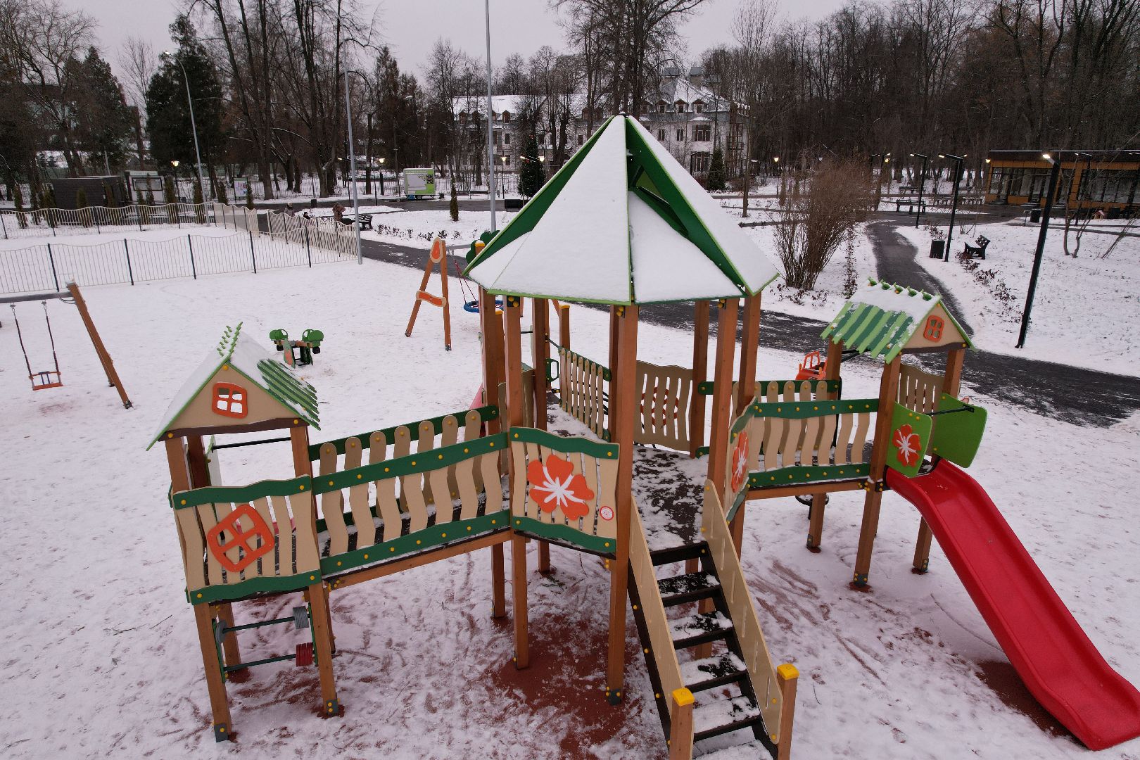 видео с коптера, ногинск, парк,