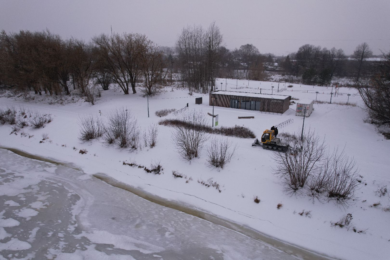 видео с коптера, вело1, лыжи,